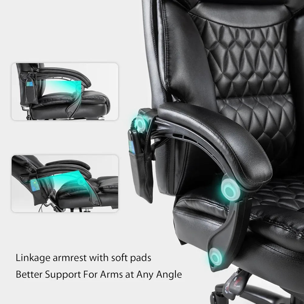 AngDuo 6 Point Massage Office Chair With Heat And Foot Rest