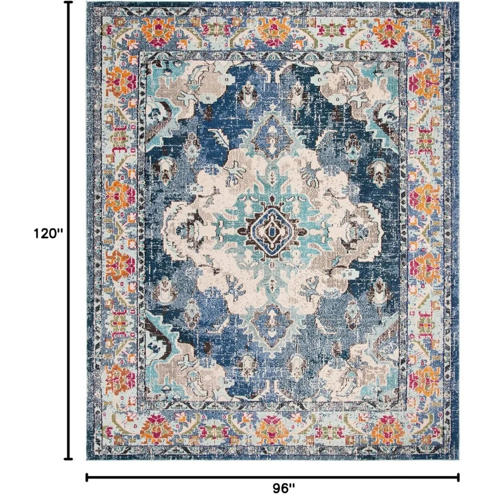 Bohemian Medallion Pattern Area Rug Durable Easy Care