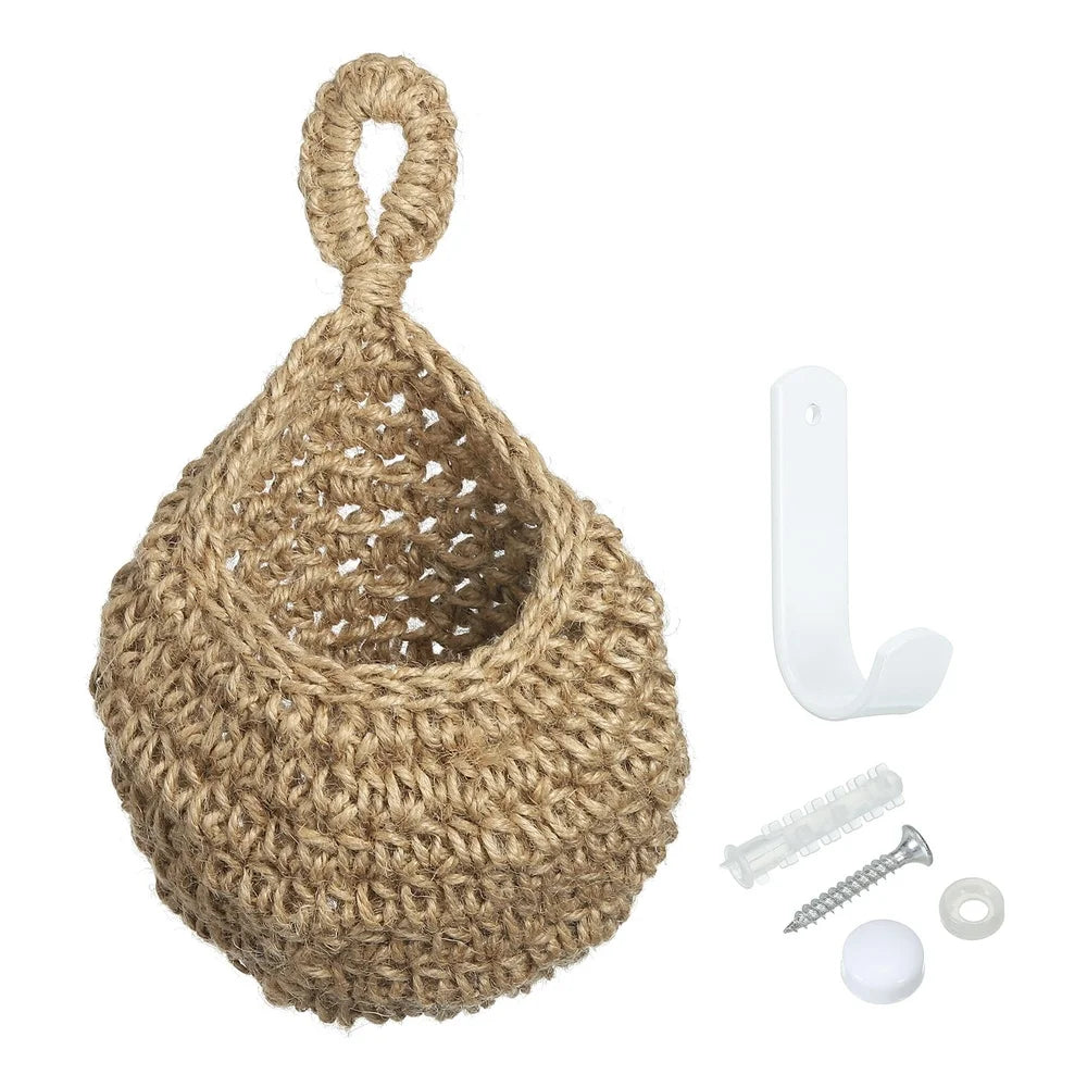 XMSJ Handwoven Wall Hanging Basket Organizer For Kitchen