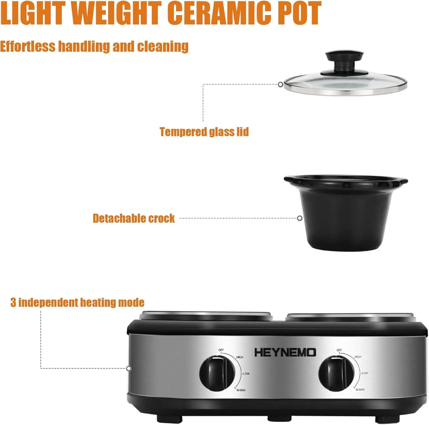 Iosn Double Slow Cooker Buffet Servers And Warmers Dual Pot