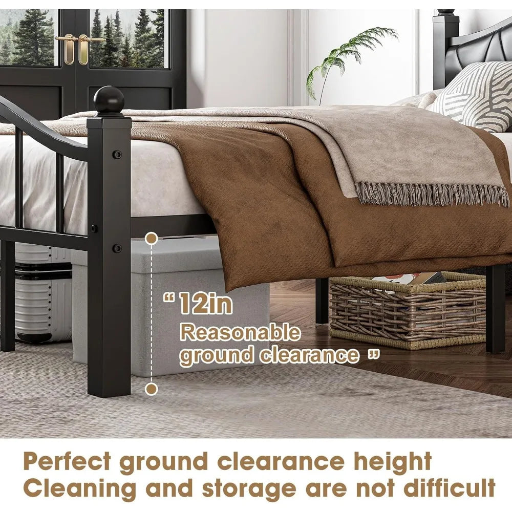 Hign Concerned Bed Frame With Headboard Noise Free Design