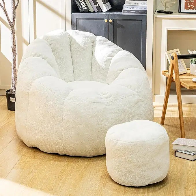 FEICHENG Bean Bag Chair With Ottoman For Indoor Relaxation