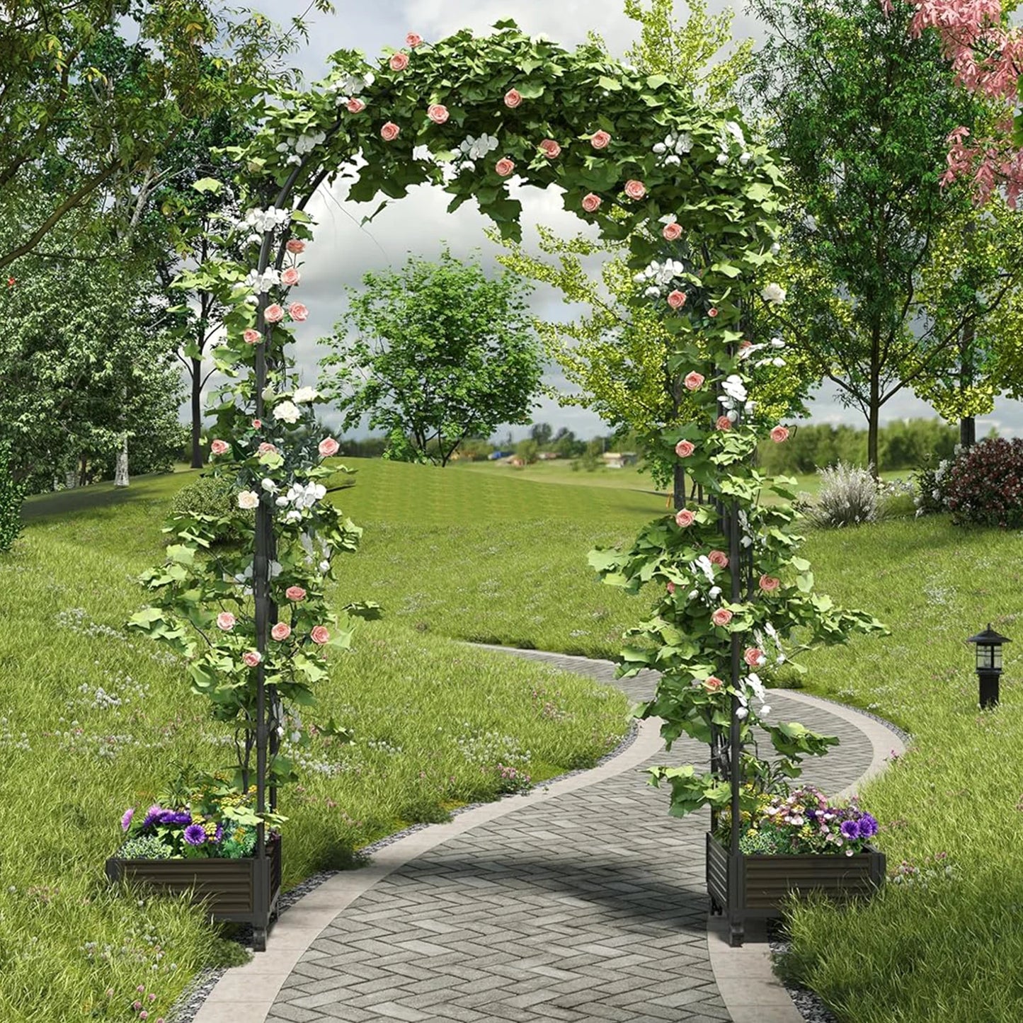 Origin Raised Garden Bed Trellis Arch For Flowers And Vines