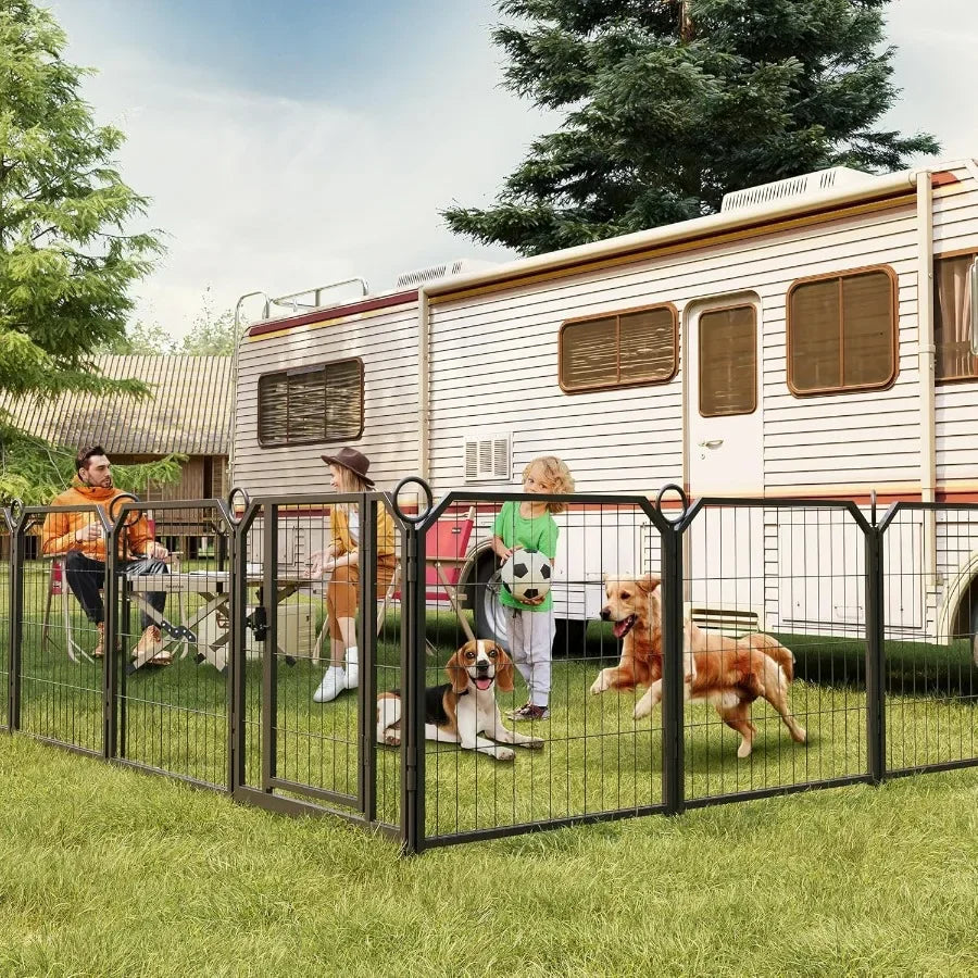 Dog Door Heavy Duty Folding Fence With Door For Dogs