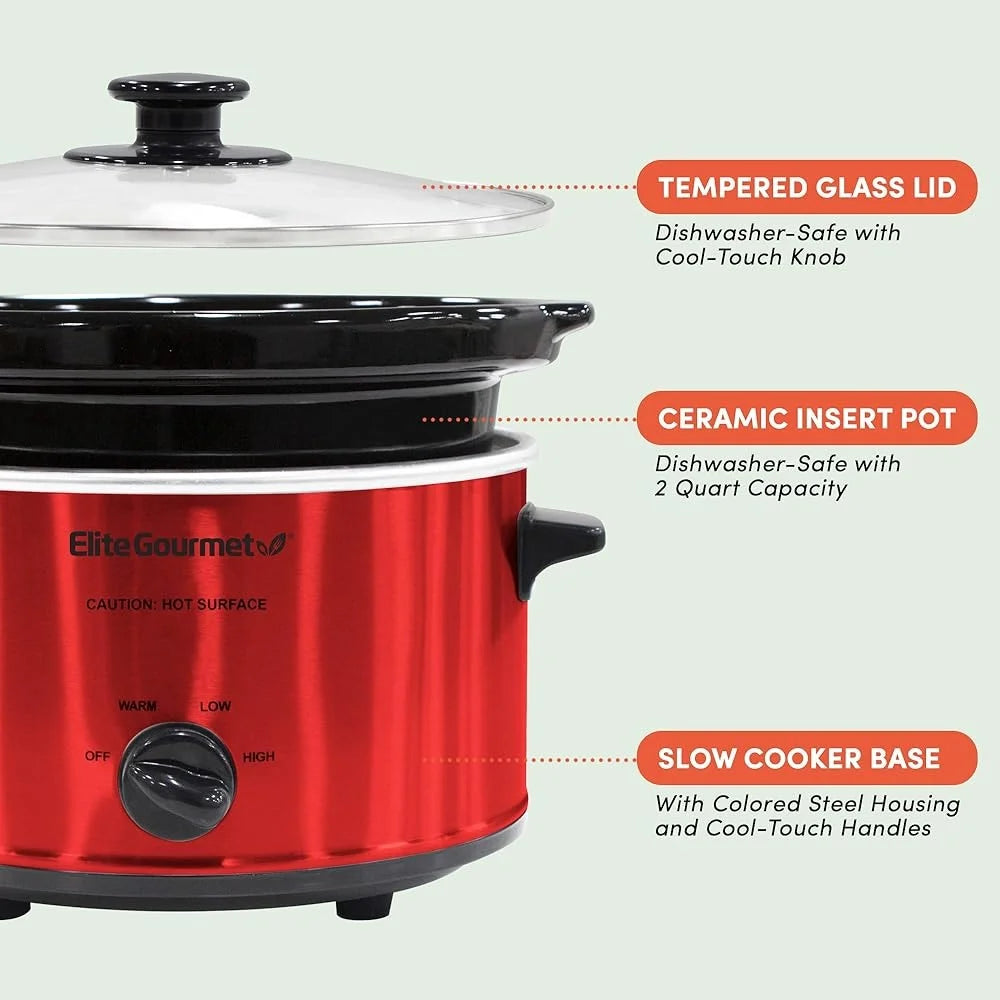 XMSJ Electric Oval Slow Cooker With Adjustable Temperature