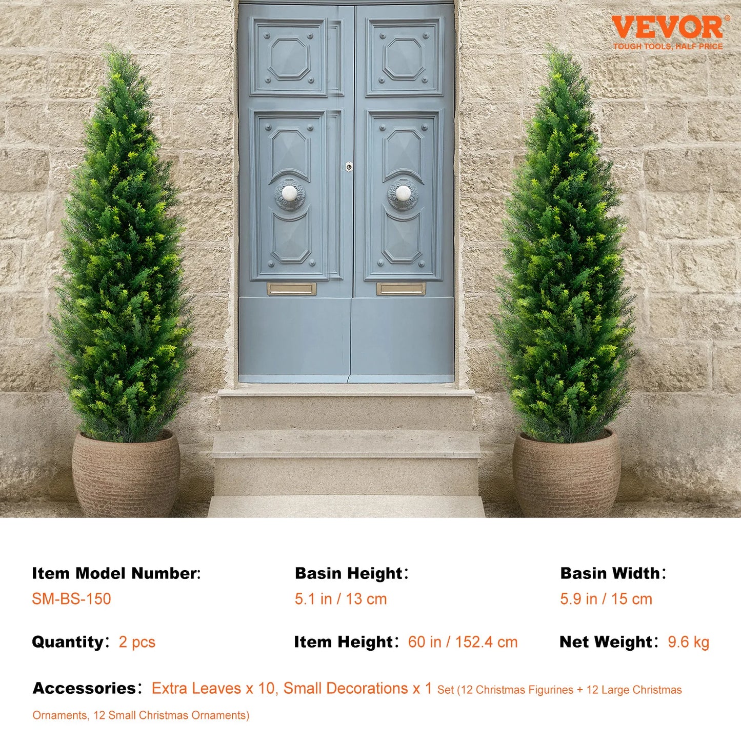 SucceBuy Artificial Cedar Topiary Tree Outdoor Garden Decor