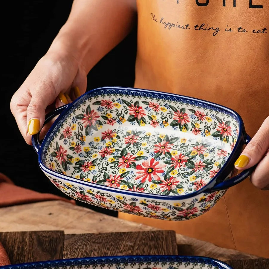 High Concerned Ceramic Baking Dishes Two Piece Bakeware Set Oven