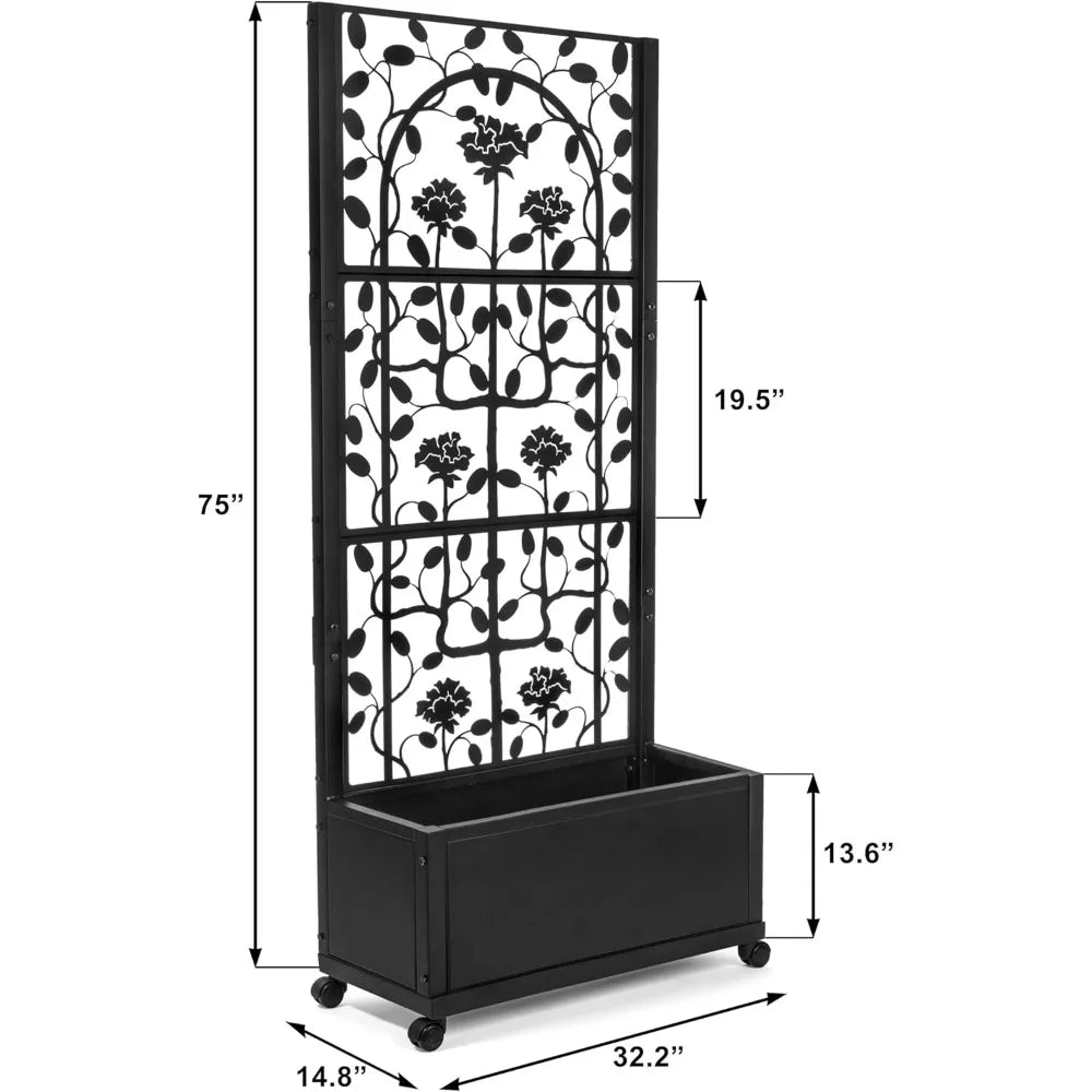 Trellis Planter Box For Outdoor Privacy Screen Patio Garden