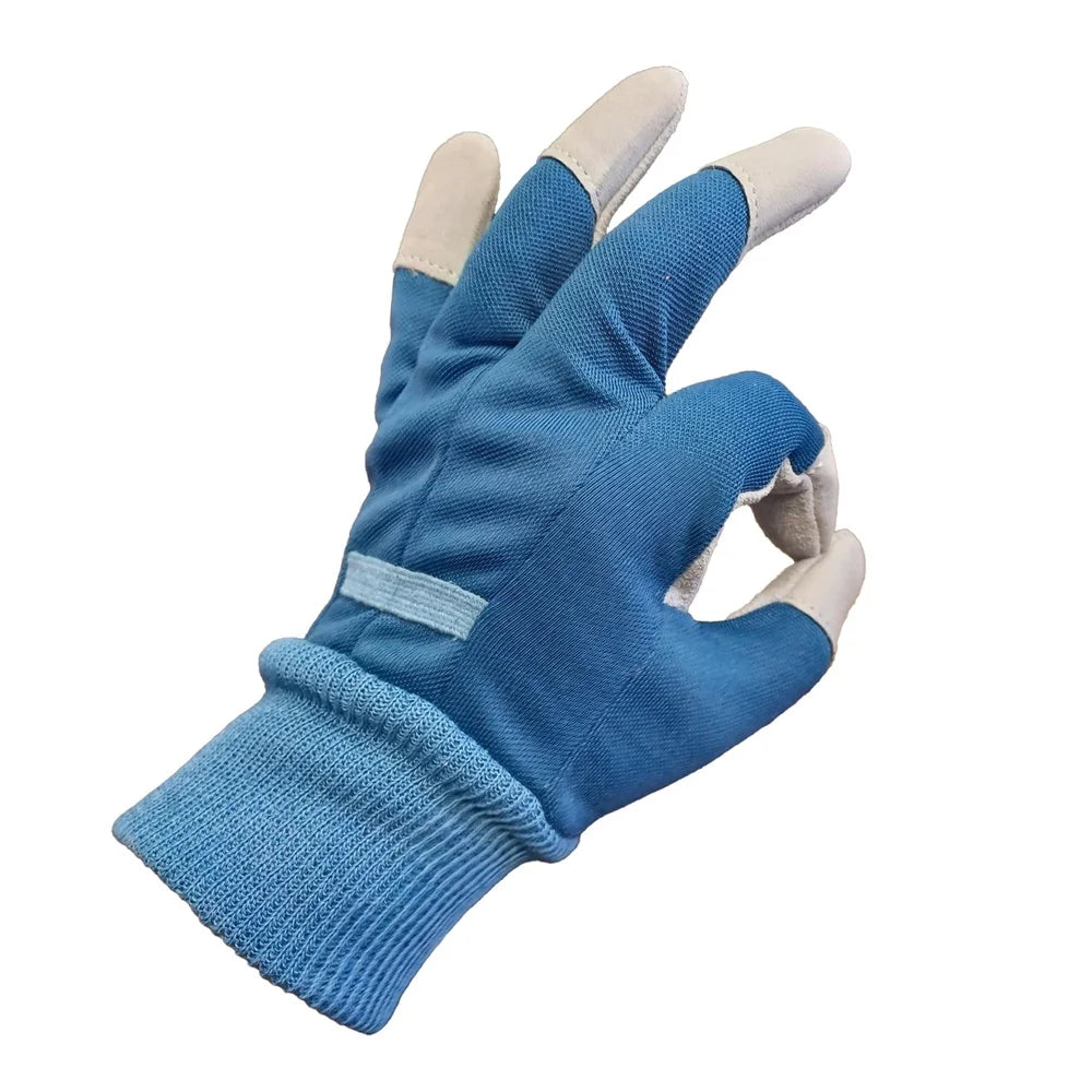 XMSJCN Ladies Durable Cowhide Leather Gloves Canvas Back