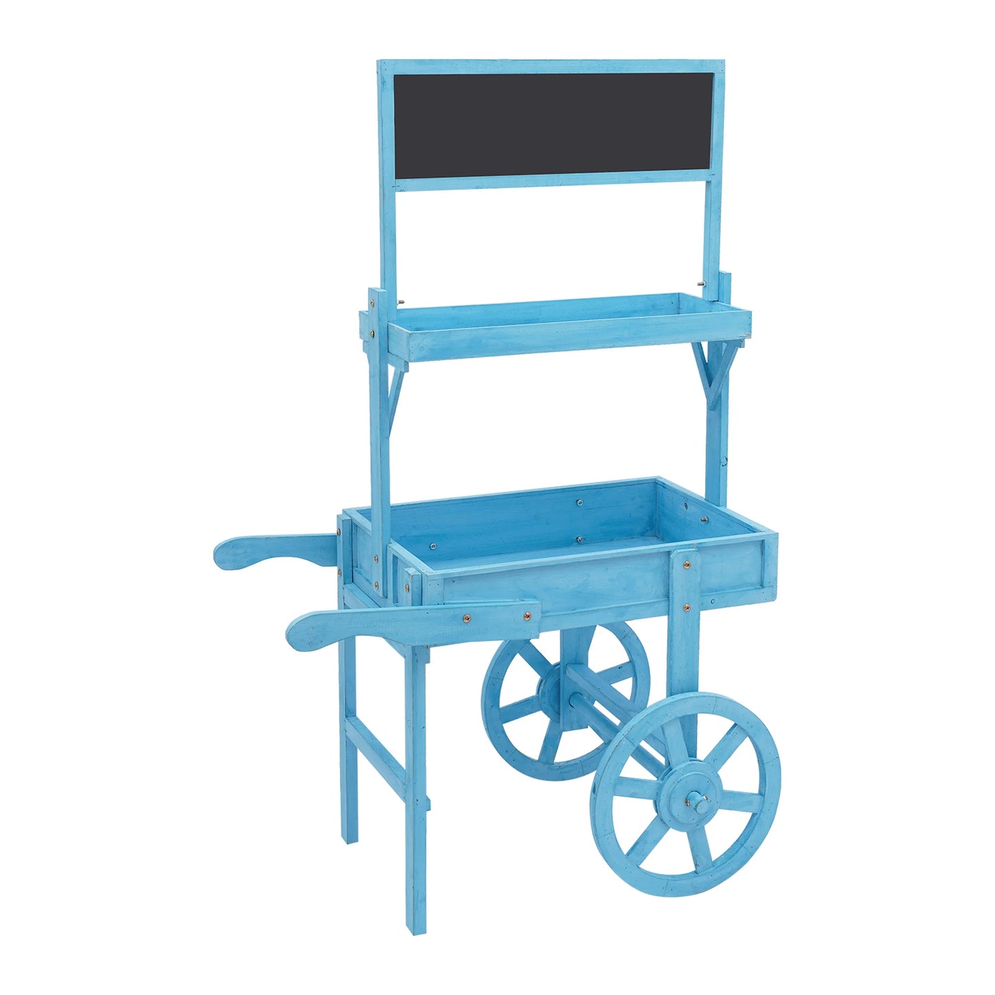 Fir Wood Flower Rack With Blackboard Display Stand For Pots