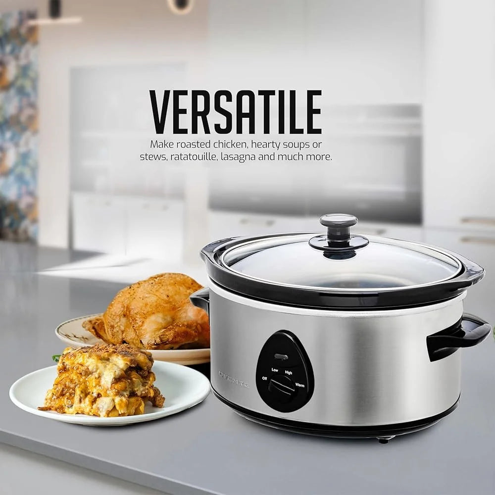 XMSJ Electric Slow Cooker Three Settings Stoneware Durable