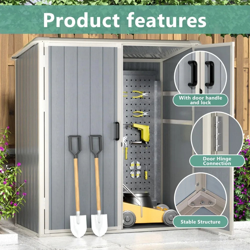 Resin Outdoor Storage Shed With Floor And Lockable Door