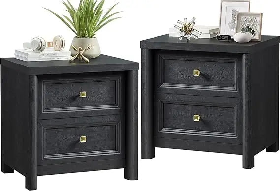 XUYUAN Farmhouse Night Stands Set of 2 with Drawers