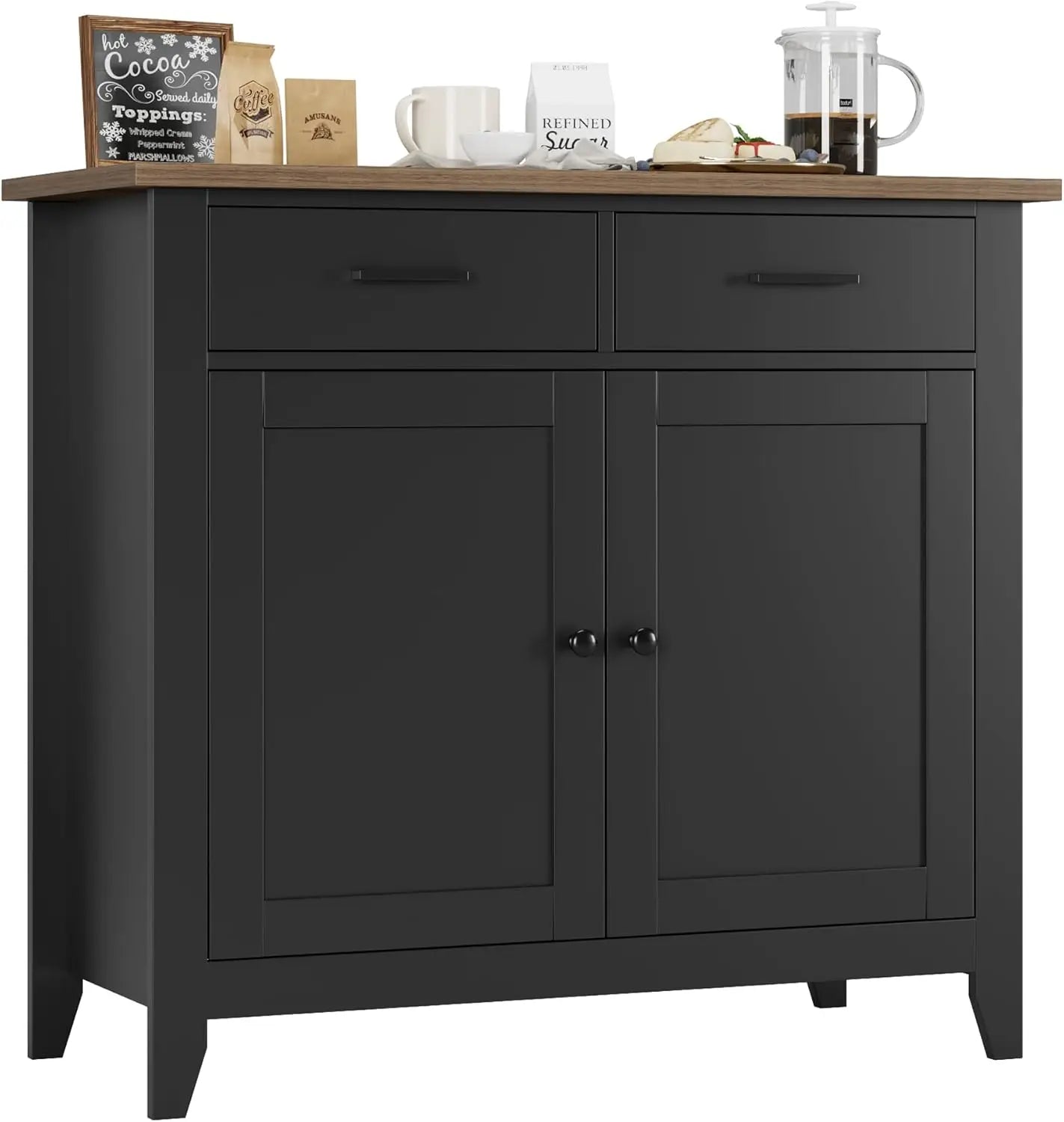 ZHUXIANG Modern Farmhouse Buffet Kitchen Storage Cabinet