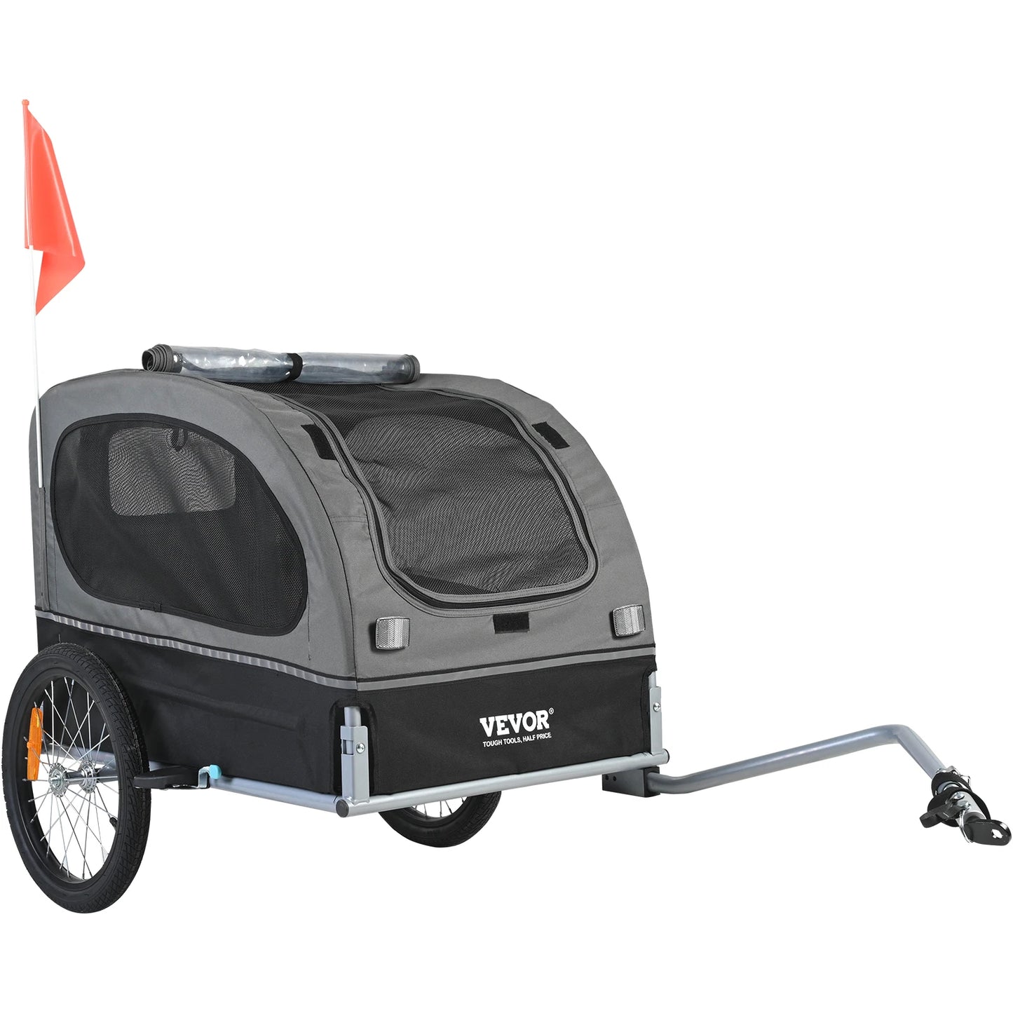 SucceBuy Dog Bike Trailer Carrier With Wheels Reflectors