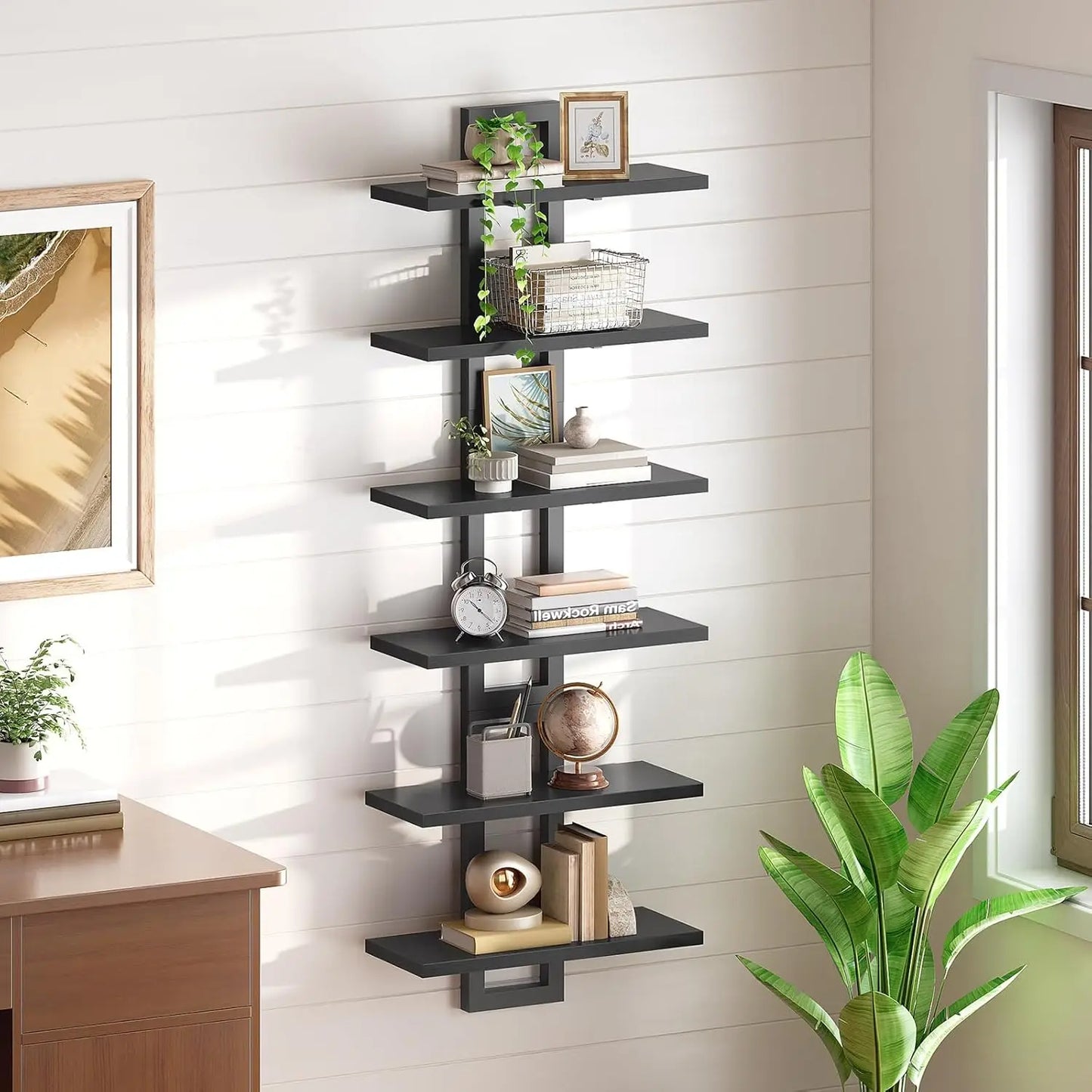 XMSJ Floating Shelves Set Of 3 Wall Mounted 2 Tier