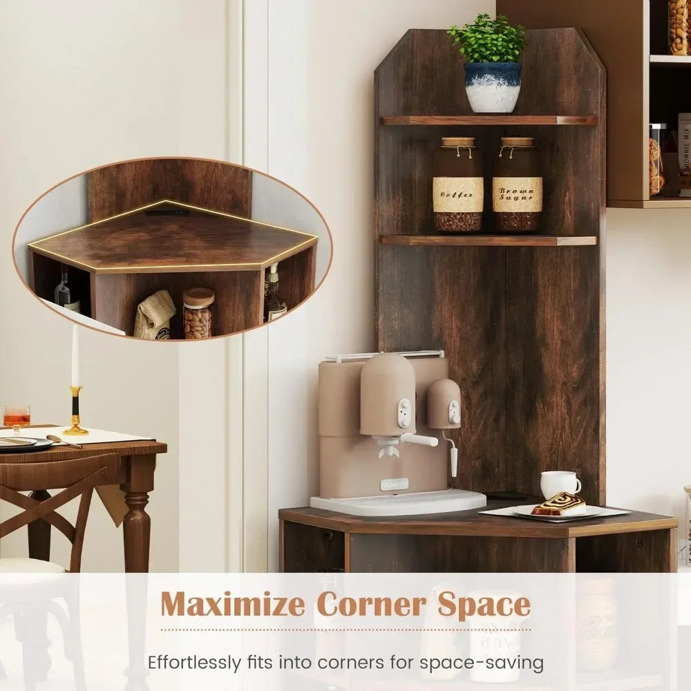 Charge Unit Corner Shelf With Charging USB Ports Outlets
