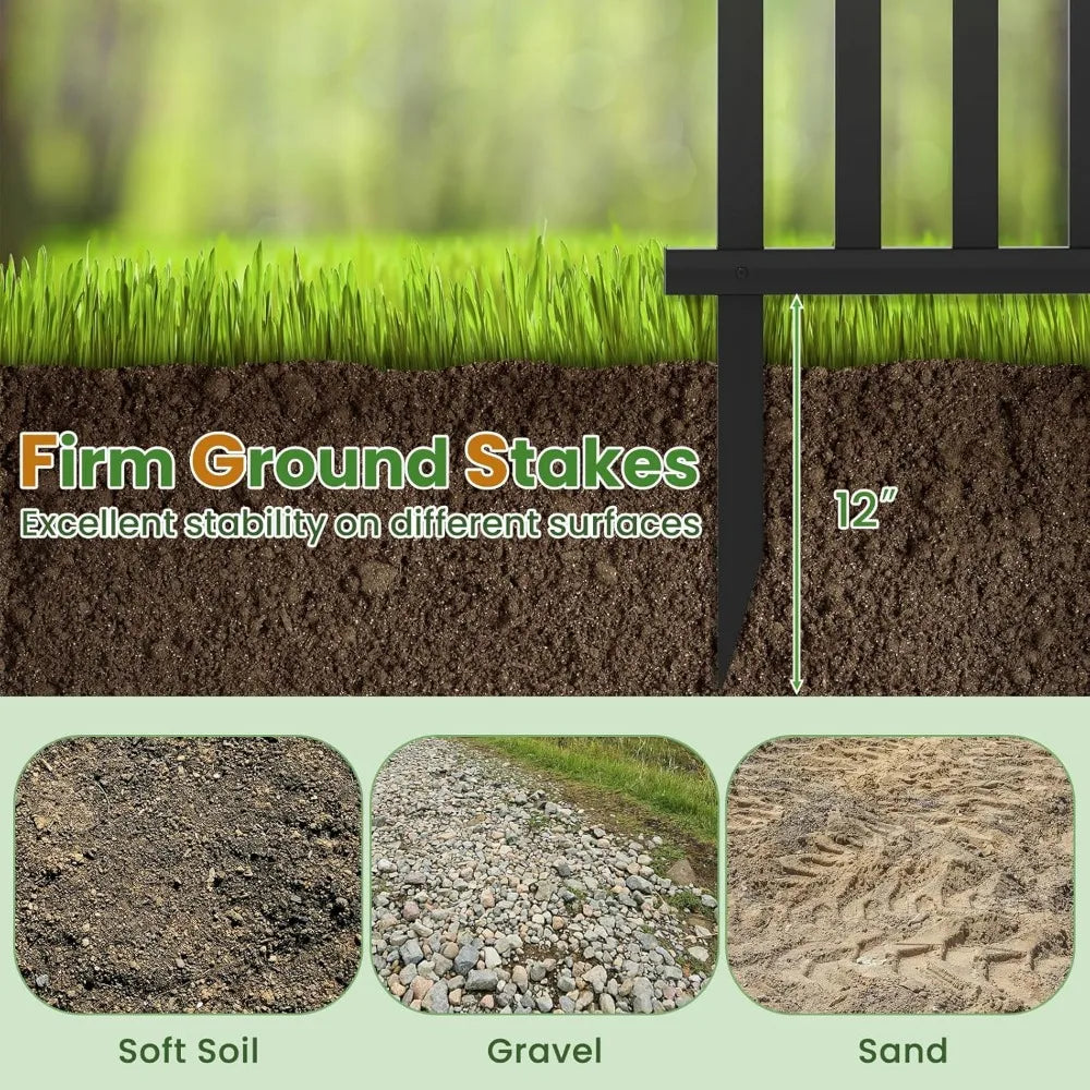 Ya Picket Fence 4 Panels Freestanding PVC Vinyl Fence
