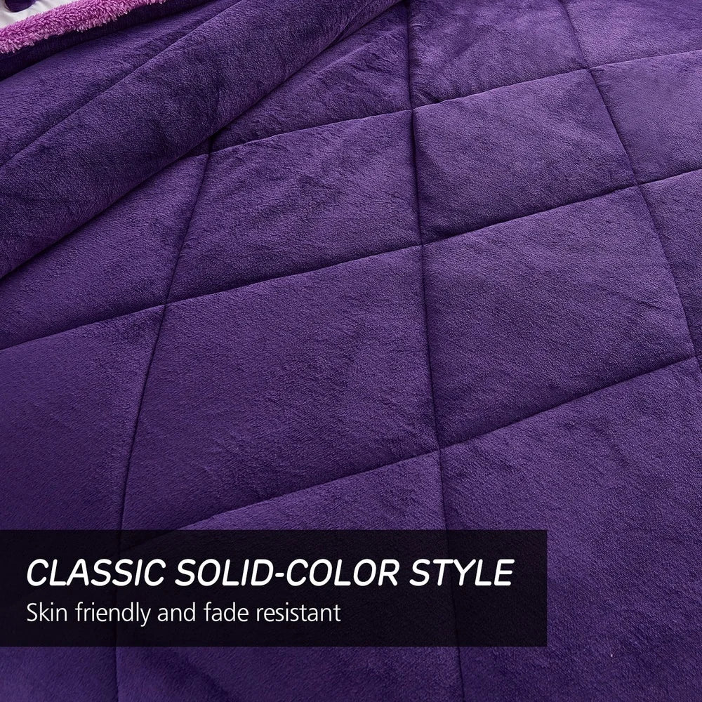 DUTRIEUXF Reversible Sherpa Fleece Blanket Cozy Warm Throw