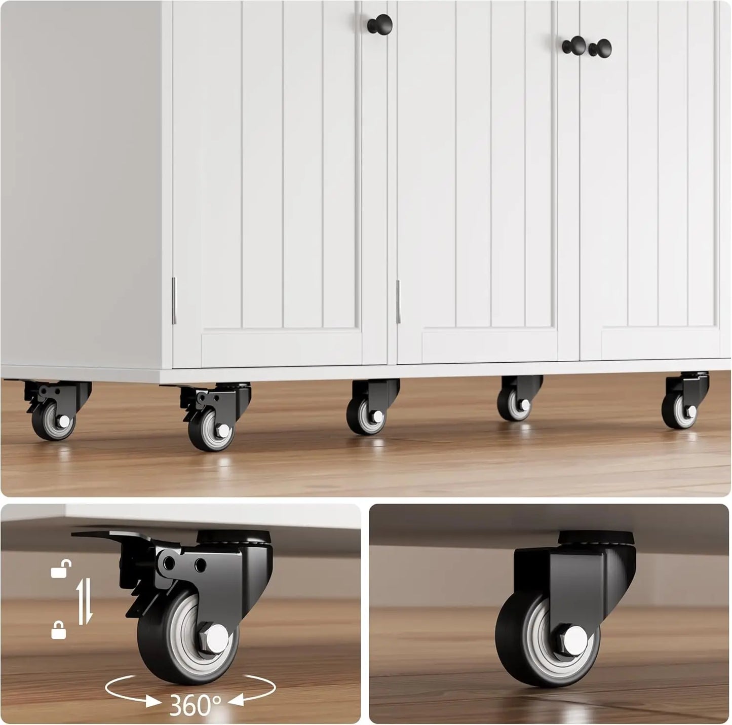 XMSJHign Concerned Kitchen Island With Drop Leaf Storage