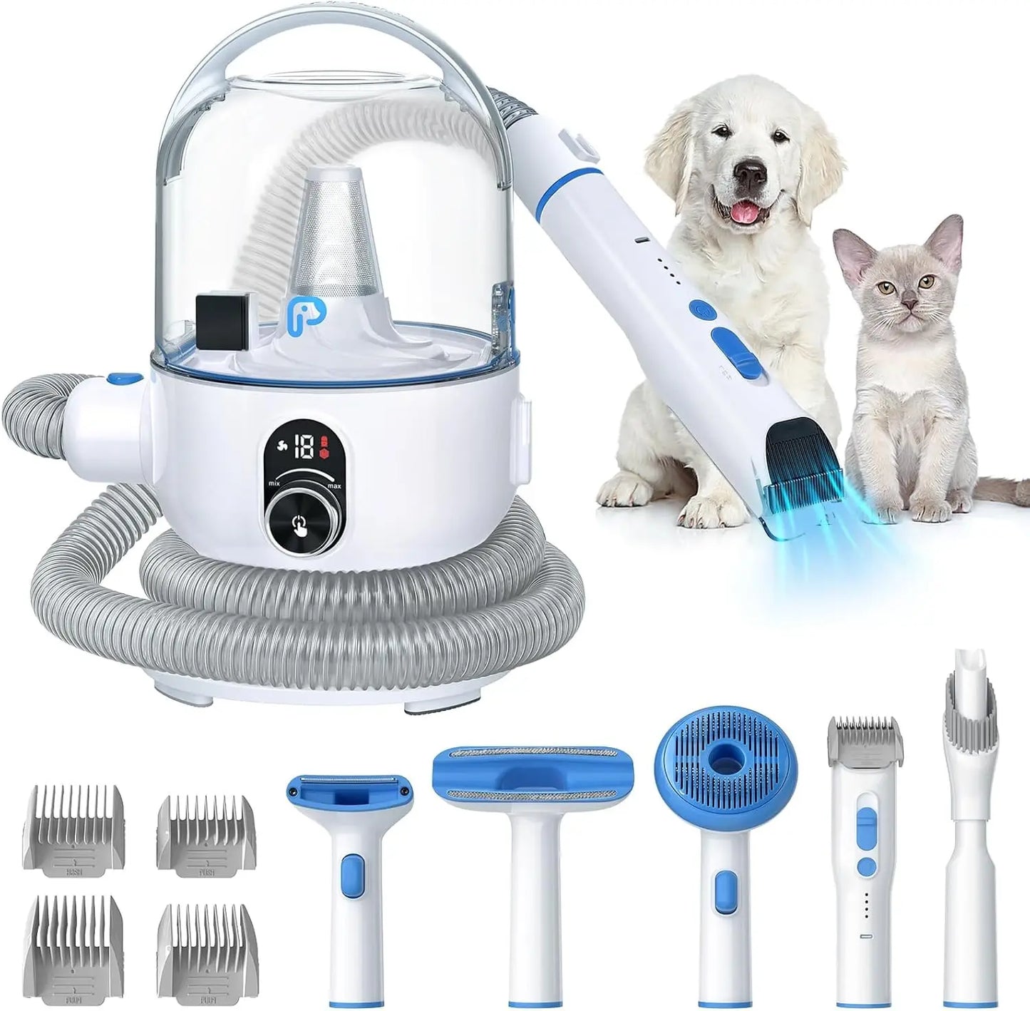 Hign Concerned Pet Grooming Vacuum Kit 5 In 1 For Dogs Cats