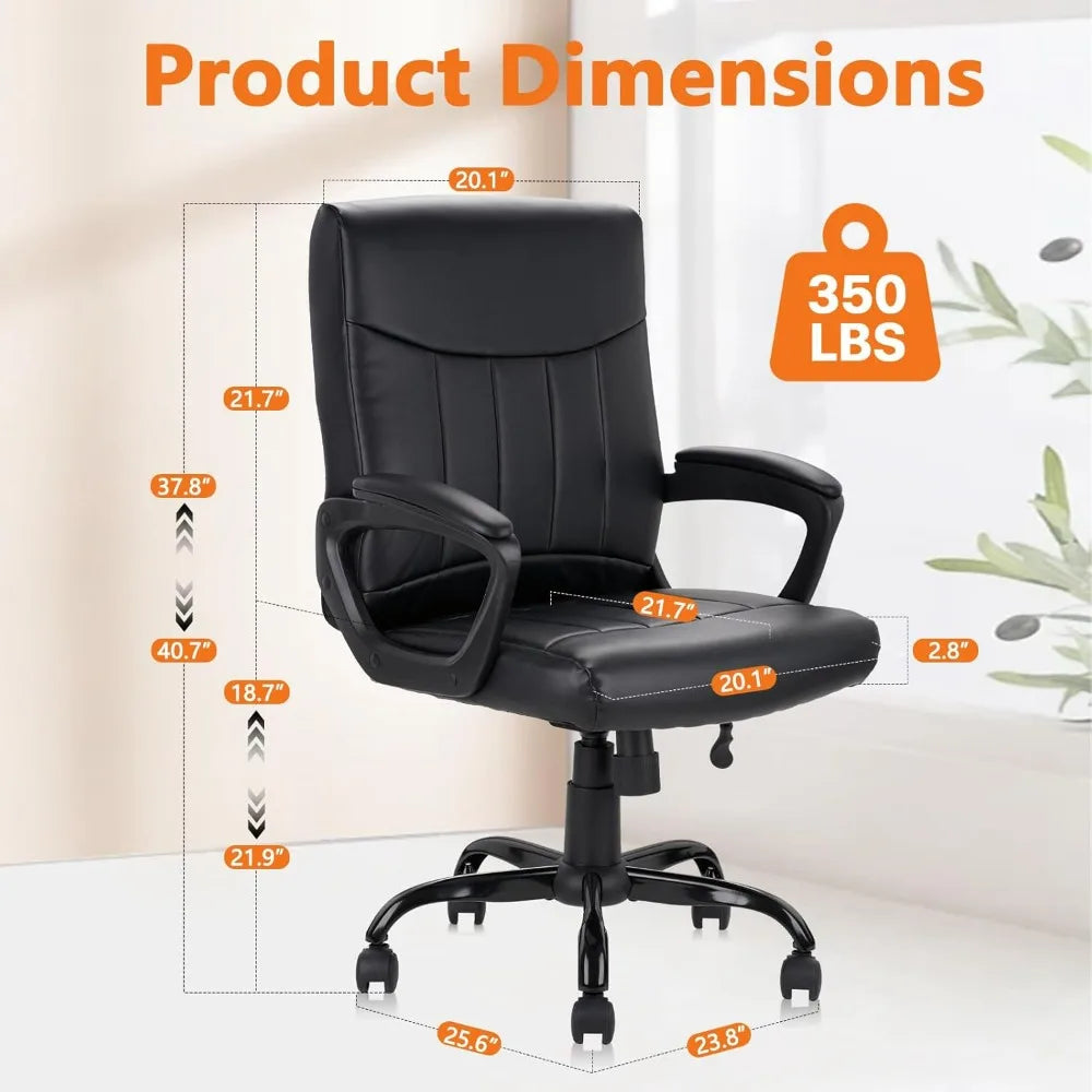High Concerned Leather Office Chair With Lumbar Support
