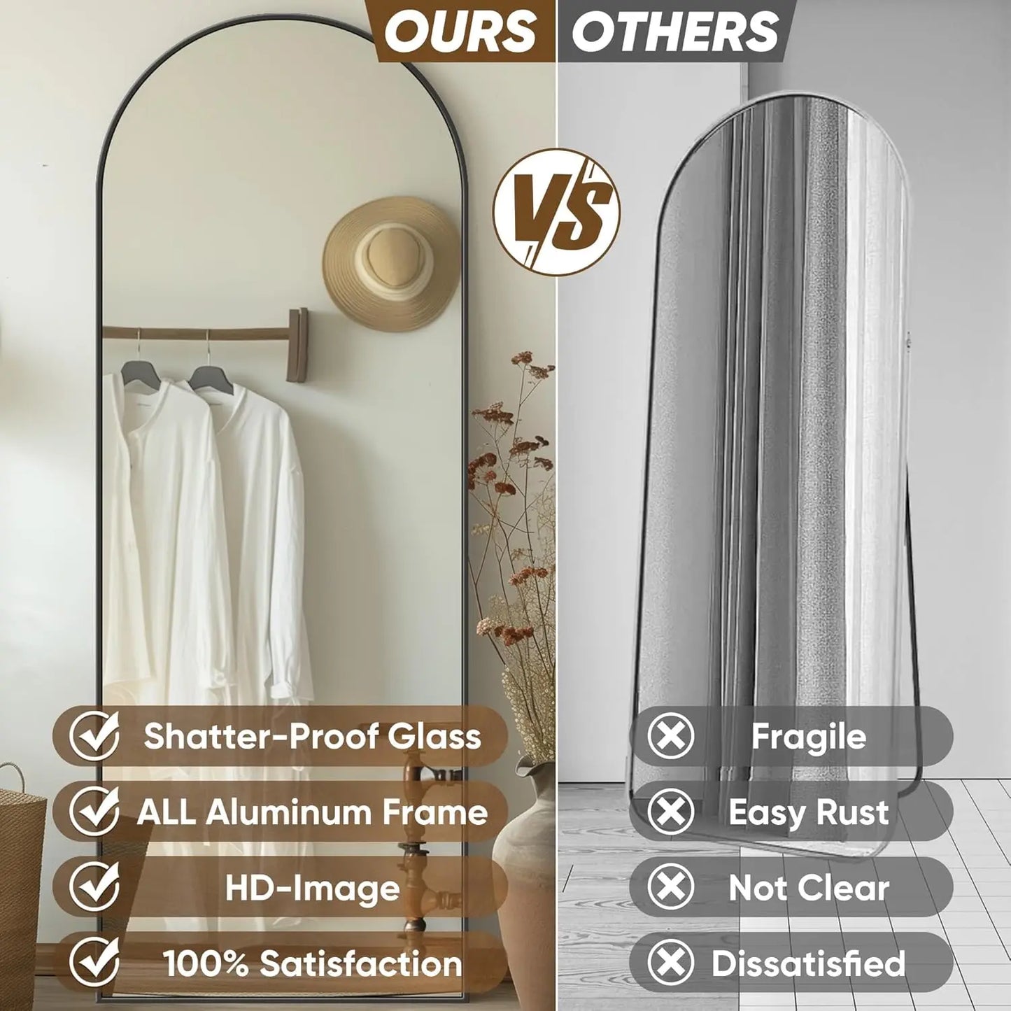 Antok Full Length Floor Mirror With Stand For Bedroom