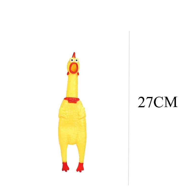 DKSTINYE Squeaky Chicken Dog Toy Rubber Squeaker Chew