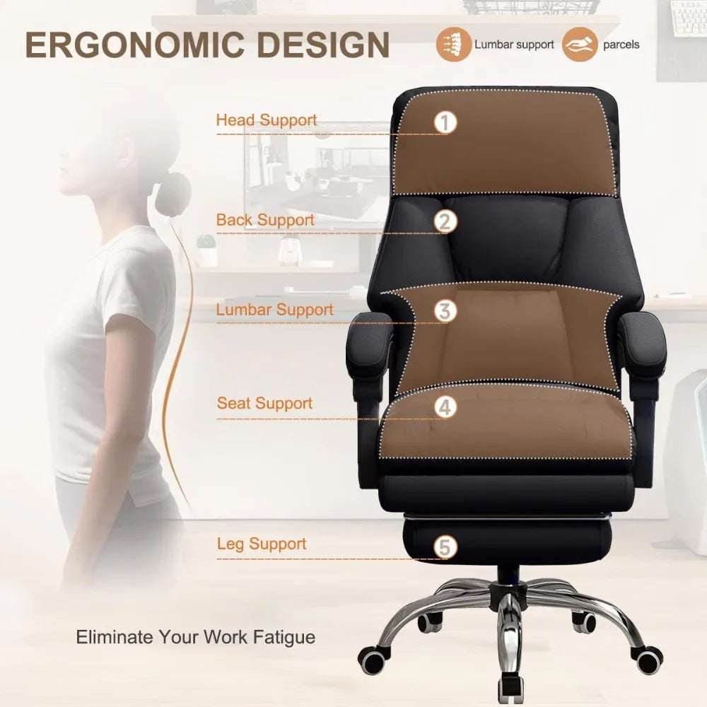 HUANZHUANG High Back Office Chair Ergonomic Desk Chair