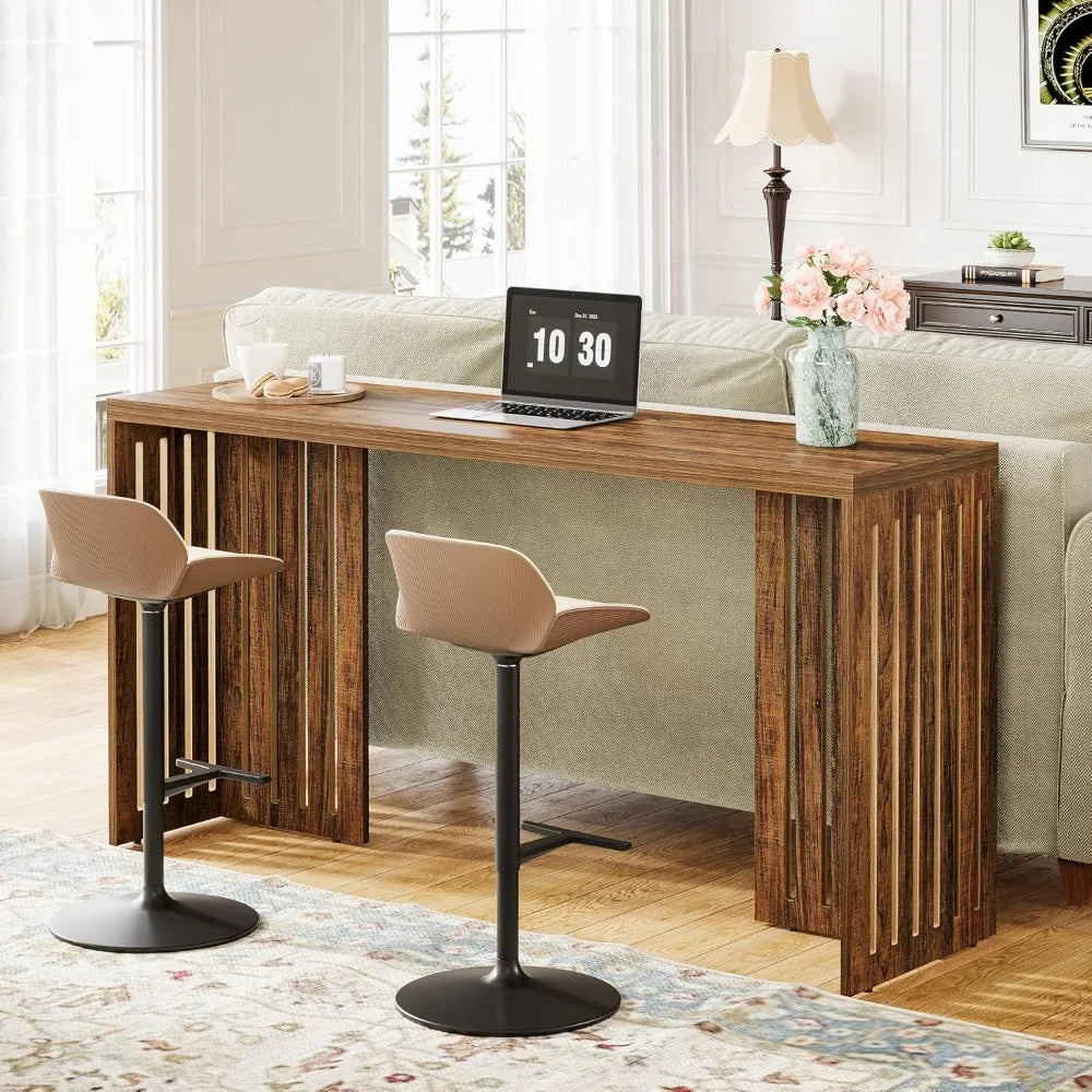 Industrial Bar Height Rectangular Counter Table Kitchen