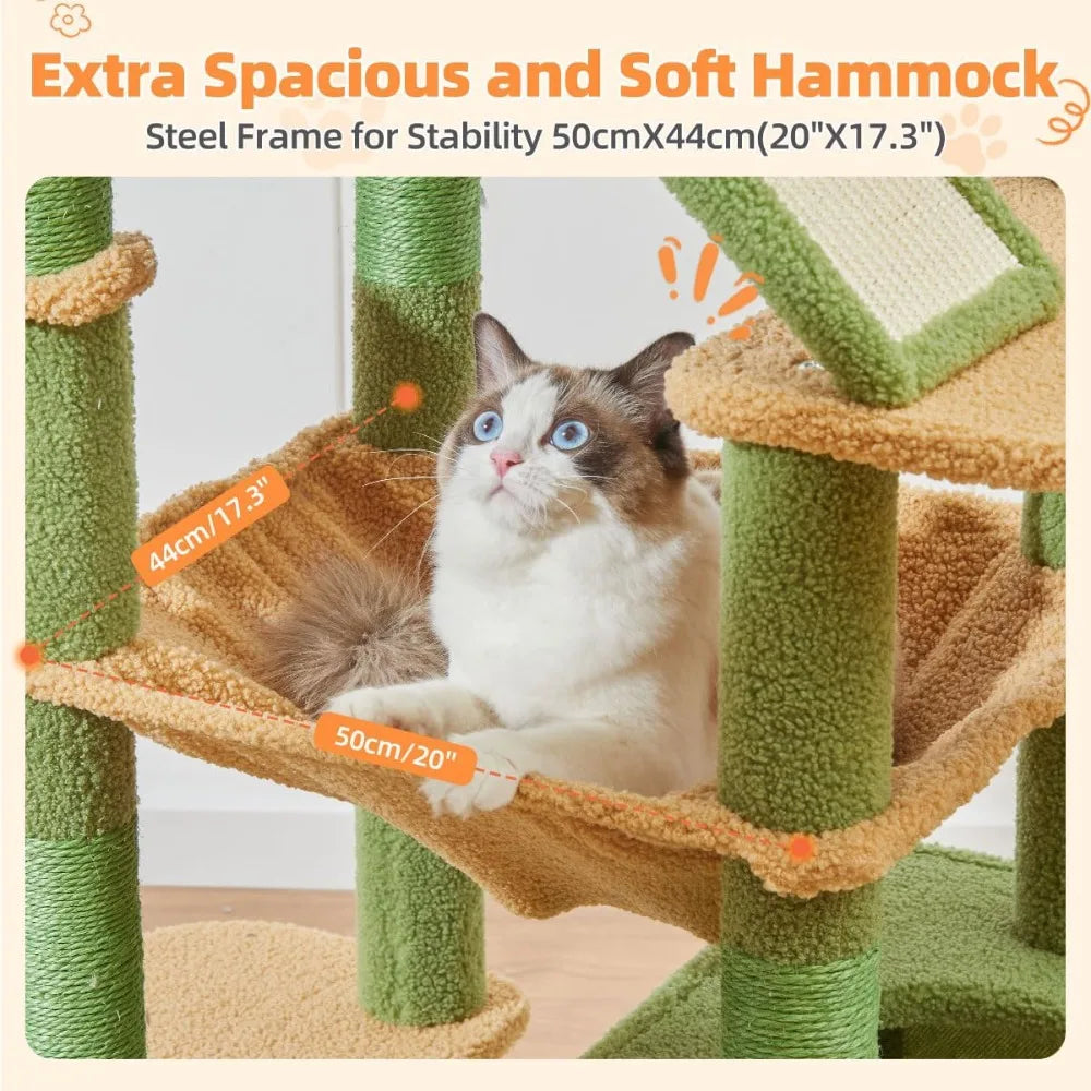 FEICHENG Cactus Cat Tree Indoor Multi Level Cat Condo
