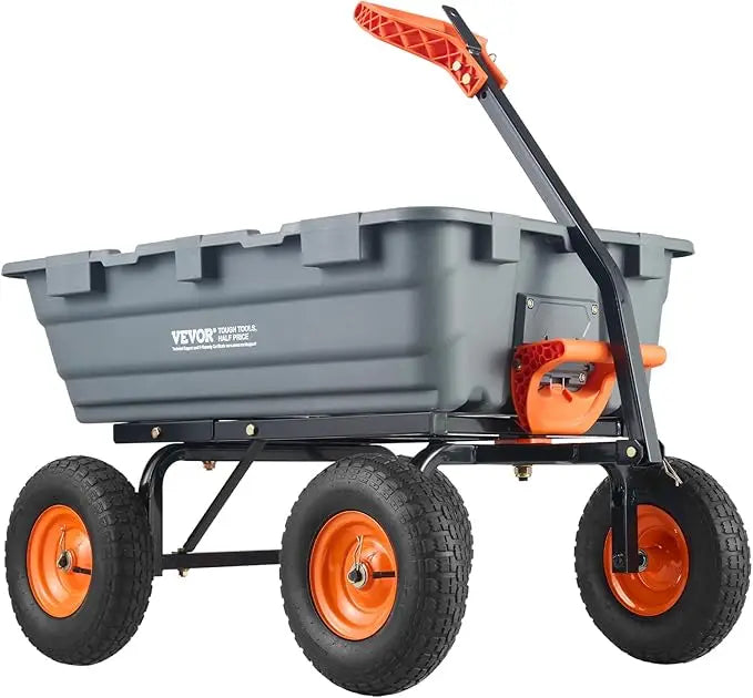 XMSJ 1200 Pound Garden Tipping Cart With Durable Handle