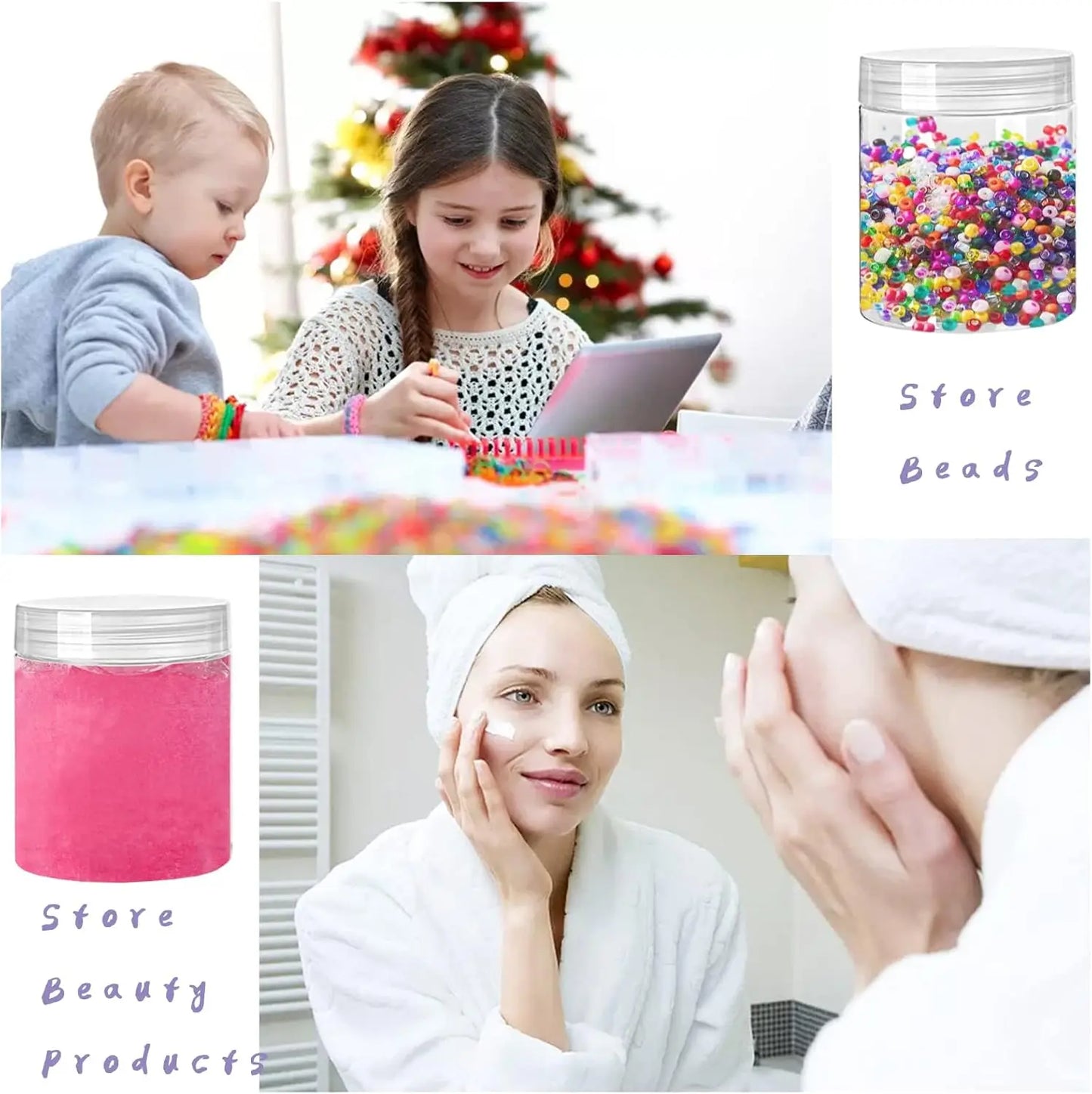 Clear Plastic Jars With Lids Wide Mouth Storage For Candy