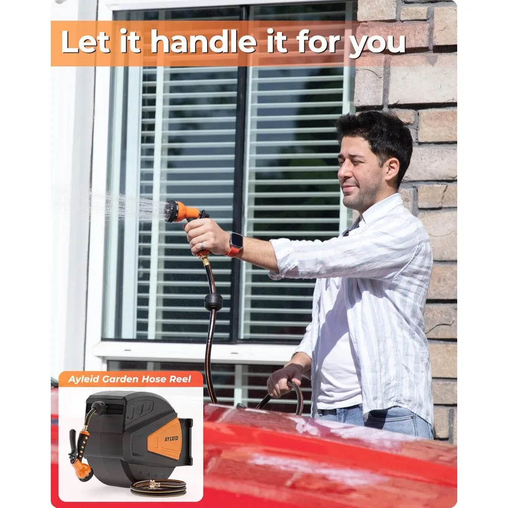 Hign-concerned Retractable Wall Mount Hose Reel With Nozzle