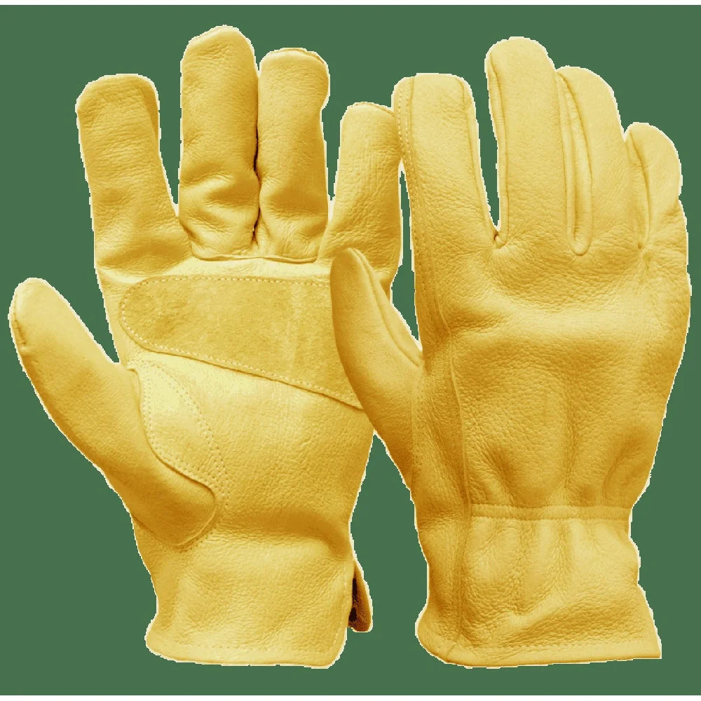 XMSJCN Cowhide Leather Work Gloves Puncture Resistant