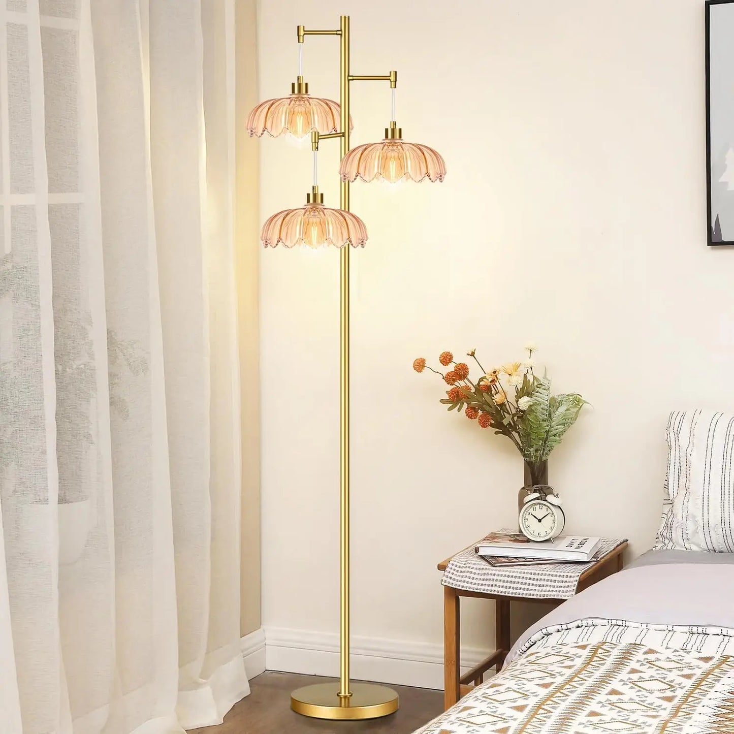 Modern Floor Lamp With Tree Design Three Lights Living Room