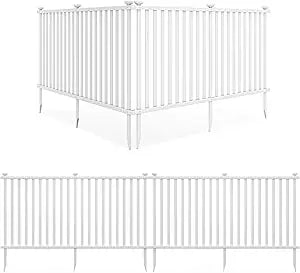 Ya Picket Fence 4 Panels Freestanding PVC Vinyl Fence