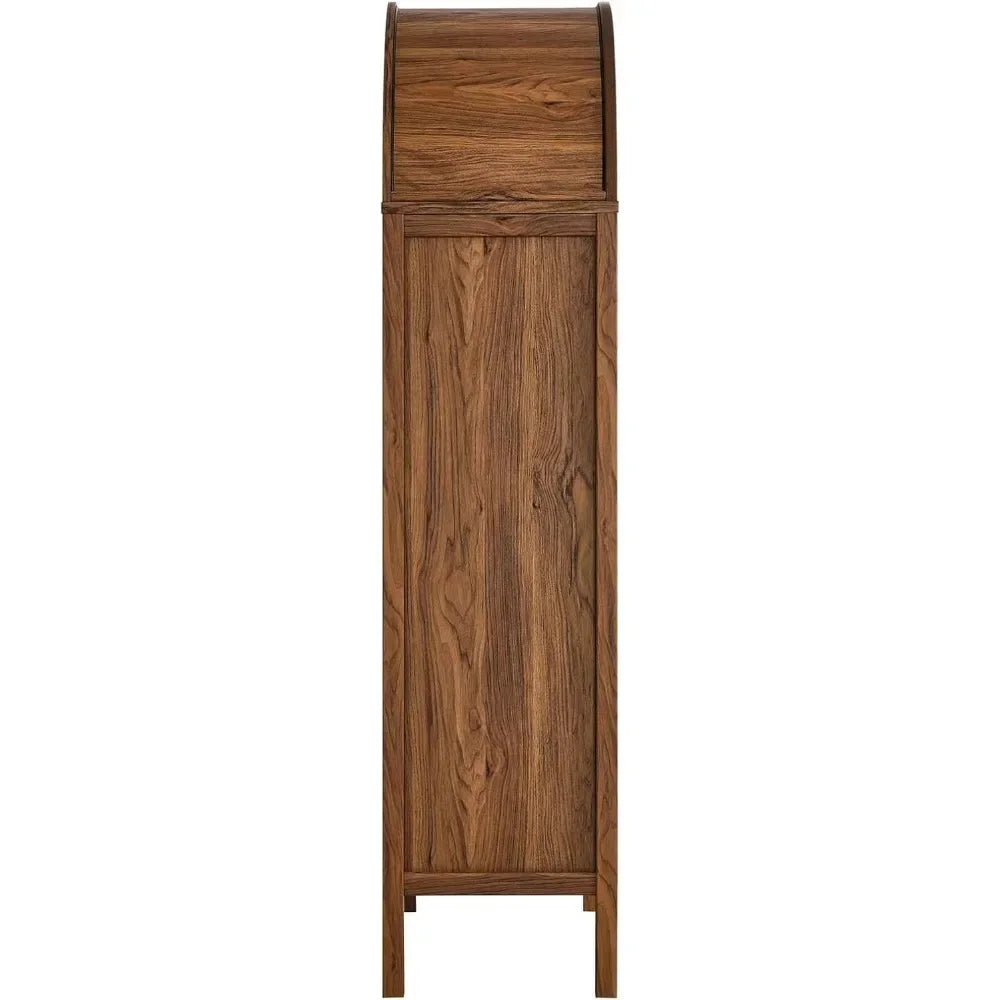 Guangbai Tall Arched Storage Display Cabinet Solid Wood