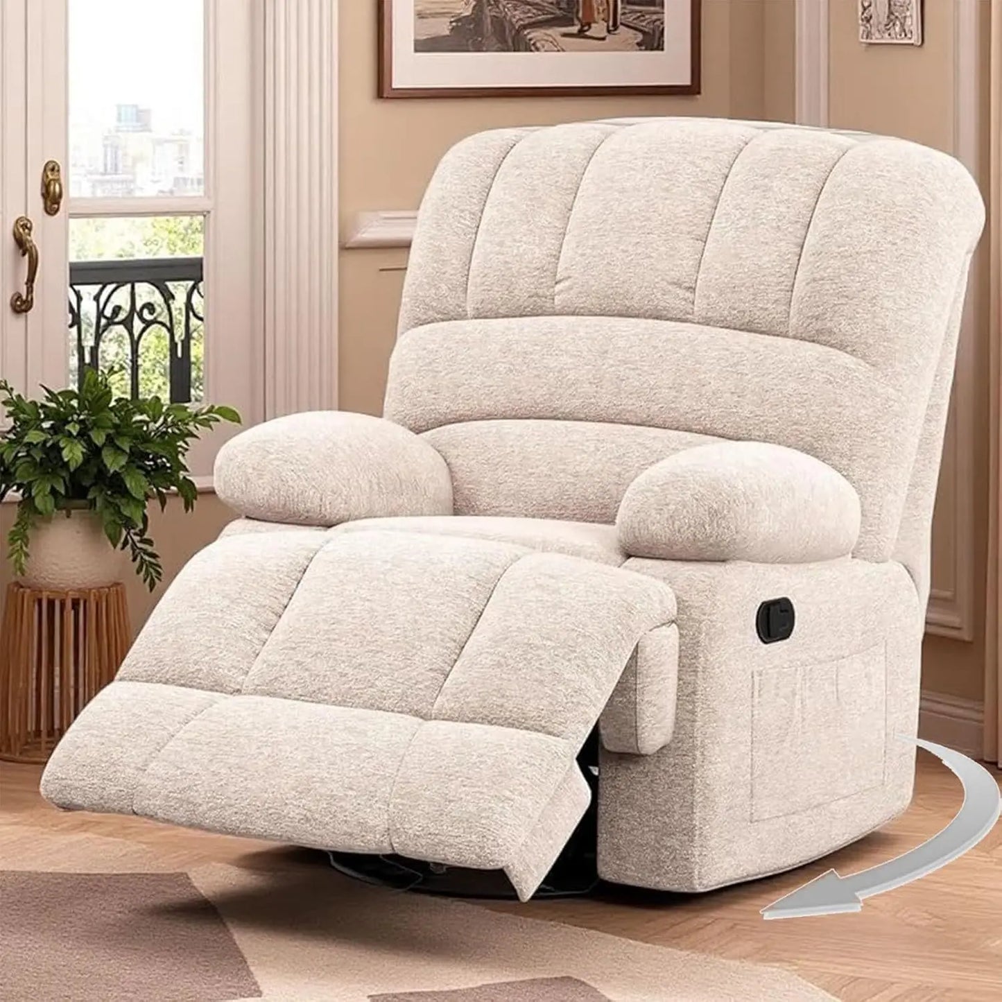 OEING Power Recliner Chair With Adjustable Backrest