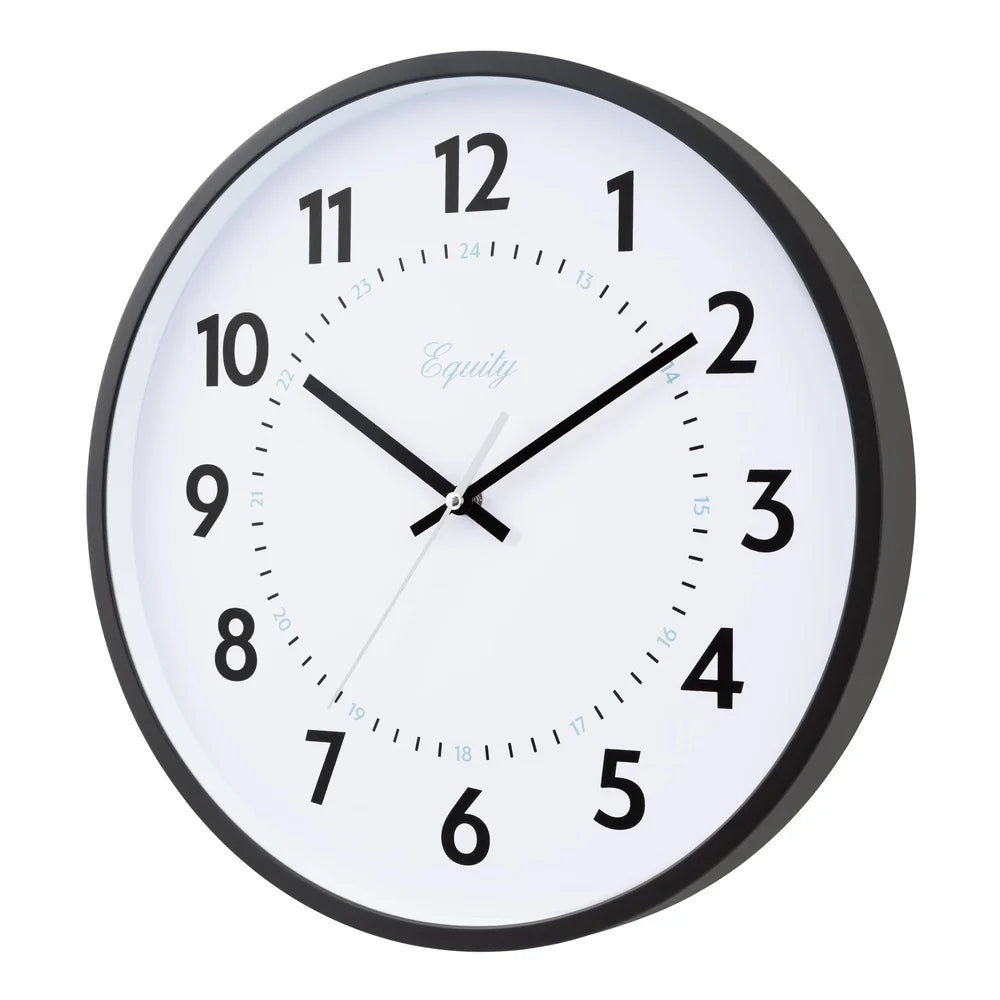 XMSJ Commercial Quartz Wall Clock Dual Time Format Display