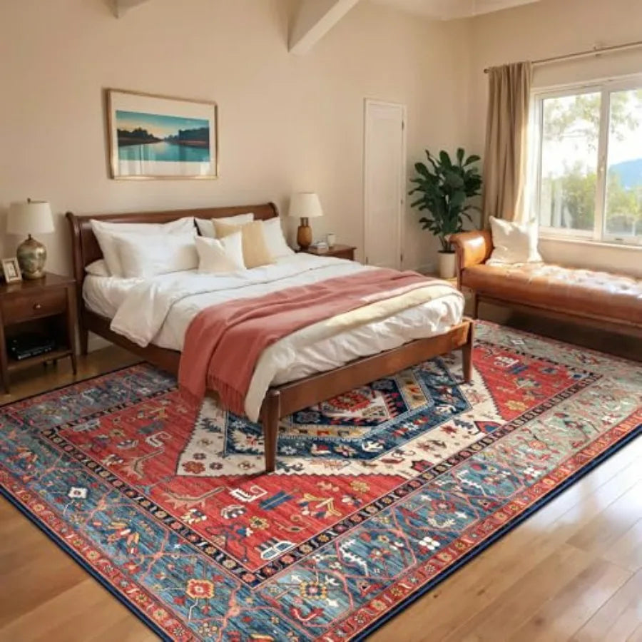 Hign-concerned Washable Area Rug Boho Geometric Non Slip