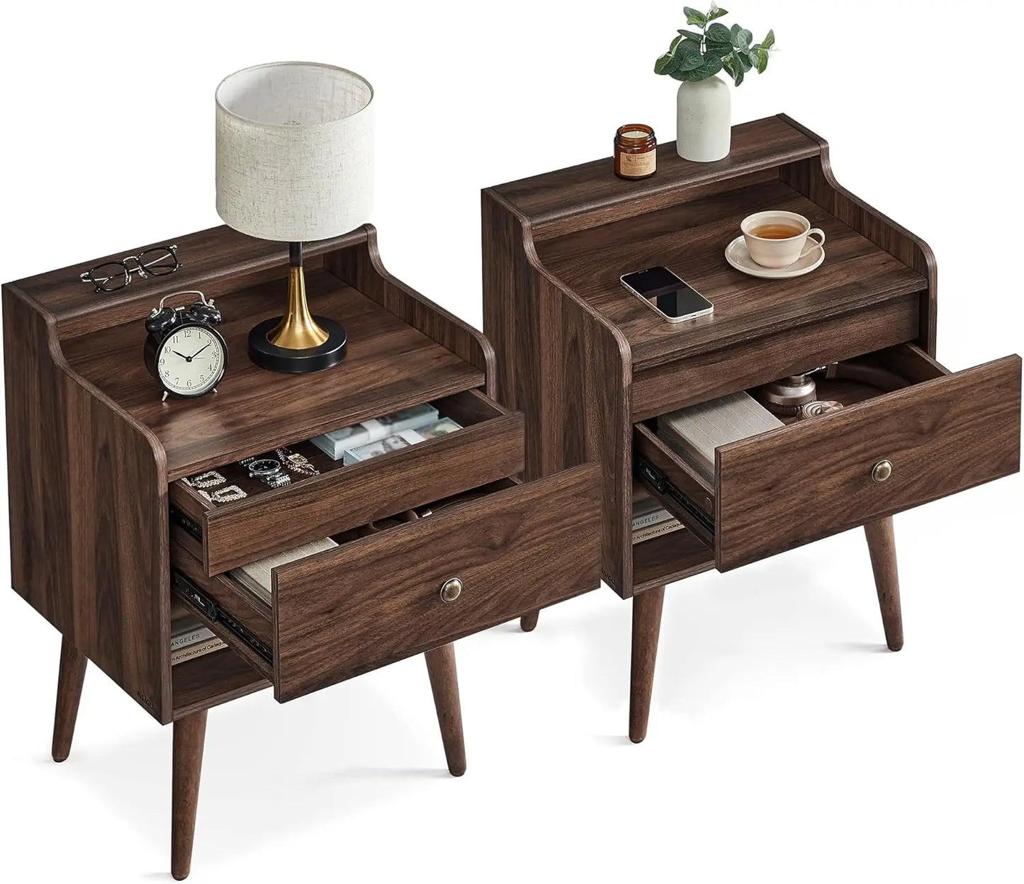 ZUIJI Bedside Tables With Hidden Drawers Nightstand Set
