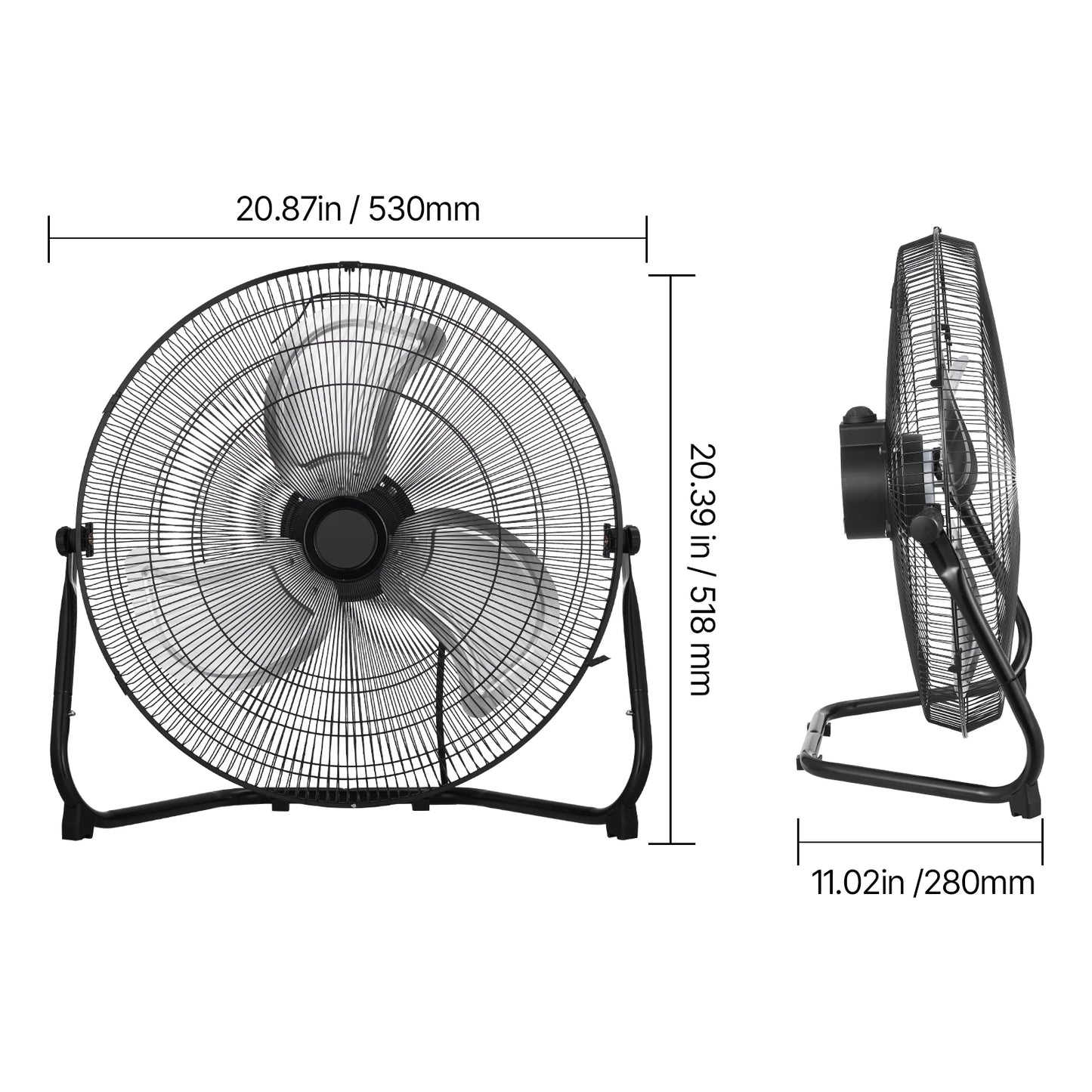 VEVOR Industrial Floor Fan 3 Speed High Velocity 4800 CFM
