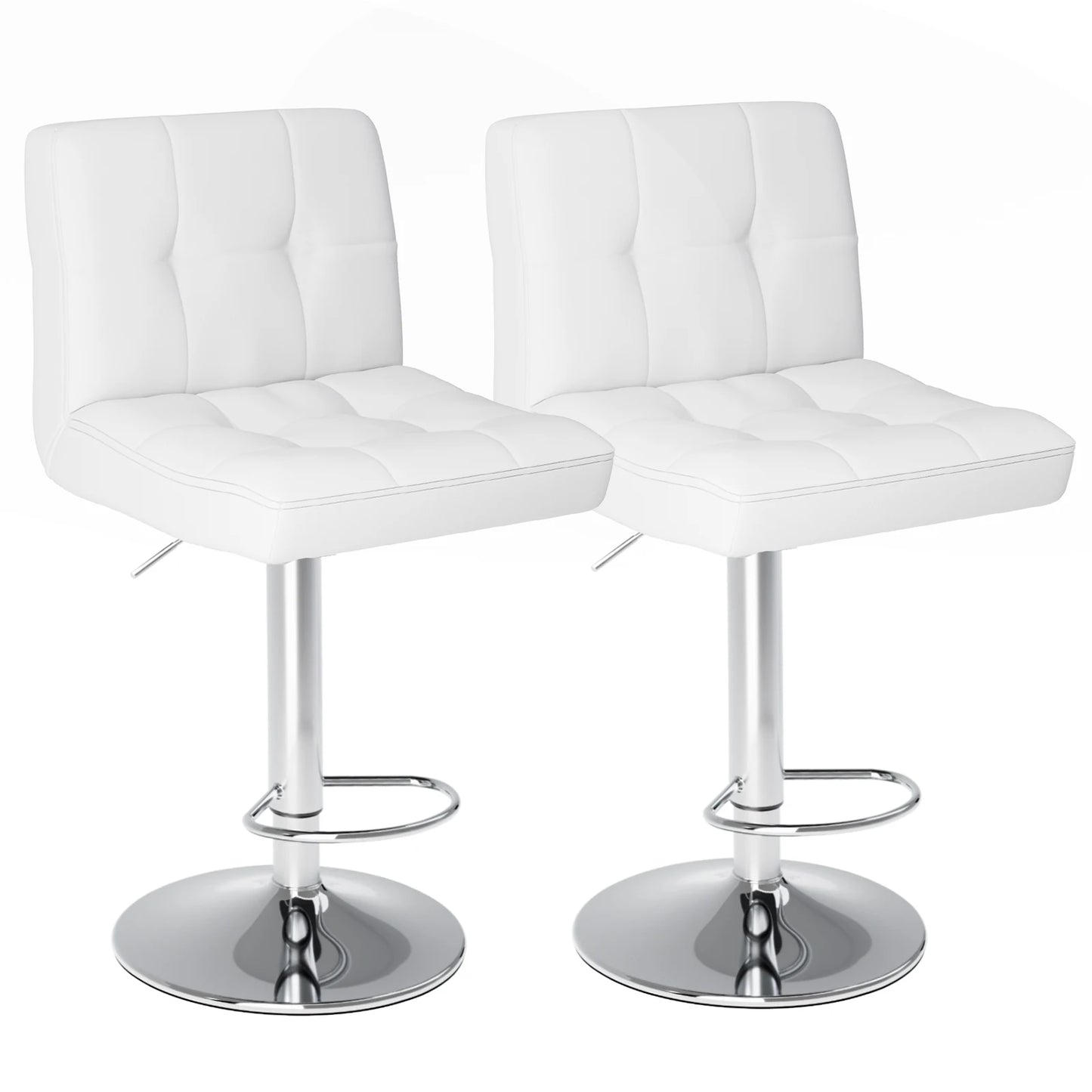 JHK PU Leather Bar Stools Set 2 Counter Elite Modern