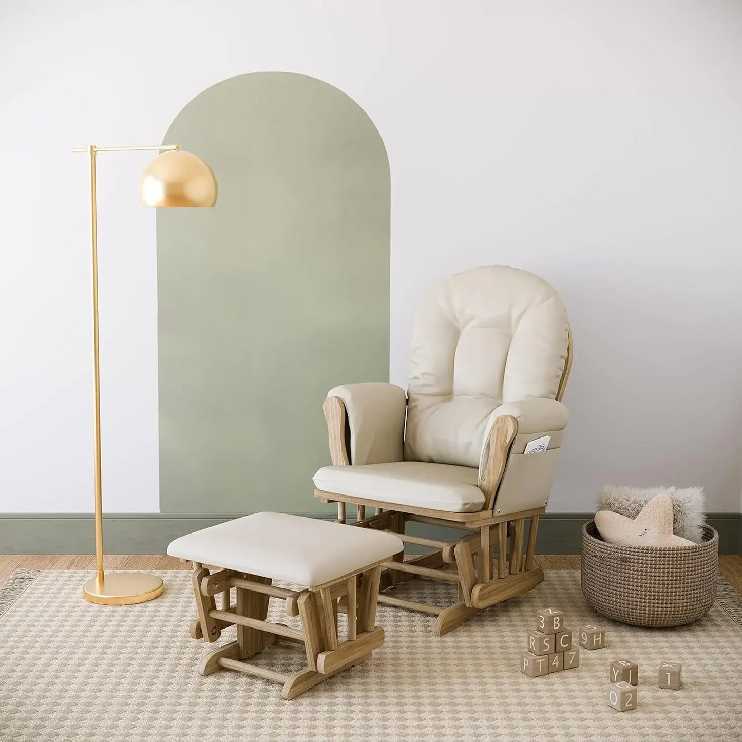 XMSJ Hoop Glider and Ottoman Premium with Padded Cushions