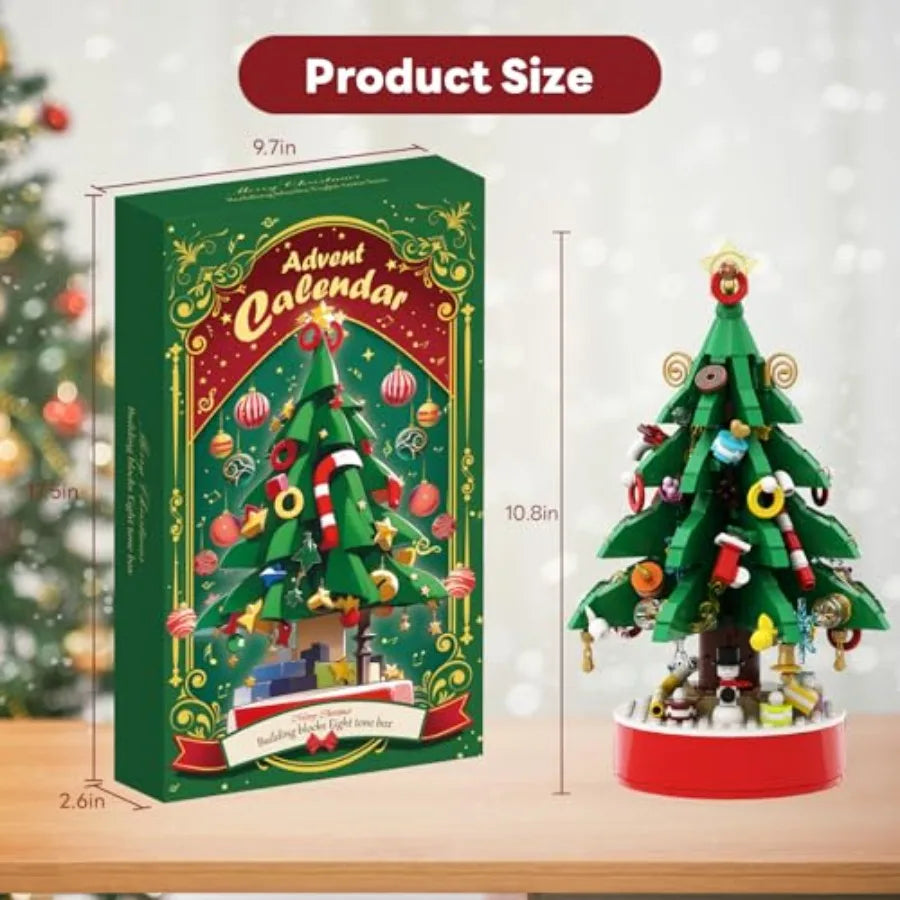 Hign-concerned Advent Calendar Building Blocks Christmas Tree With Music Countdown
