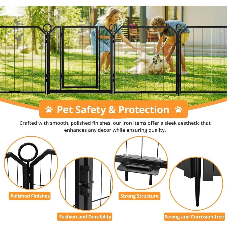Dog Door Heavy Duty Folding Fence With Door For Dogs