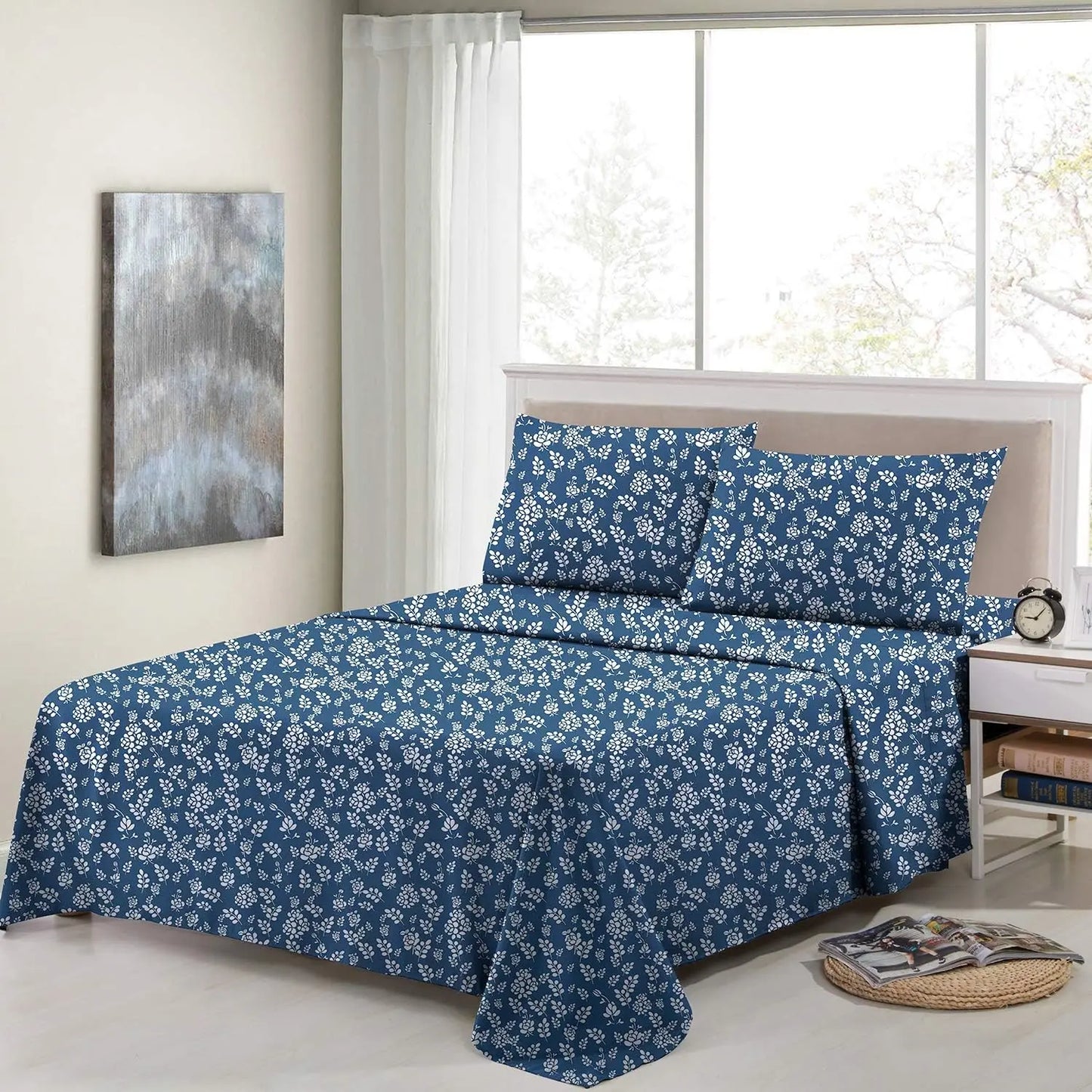 Floral Microfiber Sheet Set 3 Piece Ultra Soft Bed Sheets