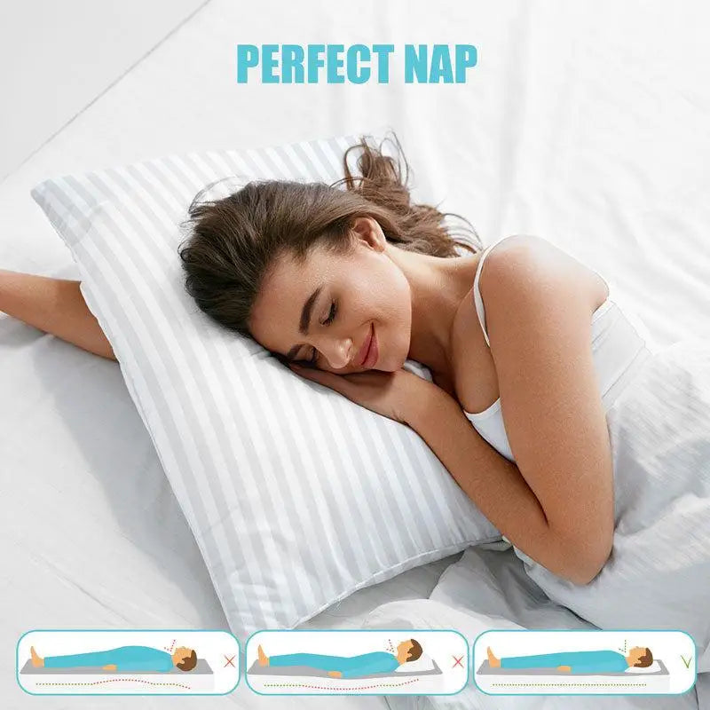 LDC Lux Decor Collection Hotel Stripe Pillows Set Down Alternative