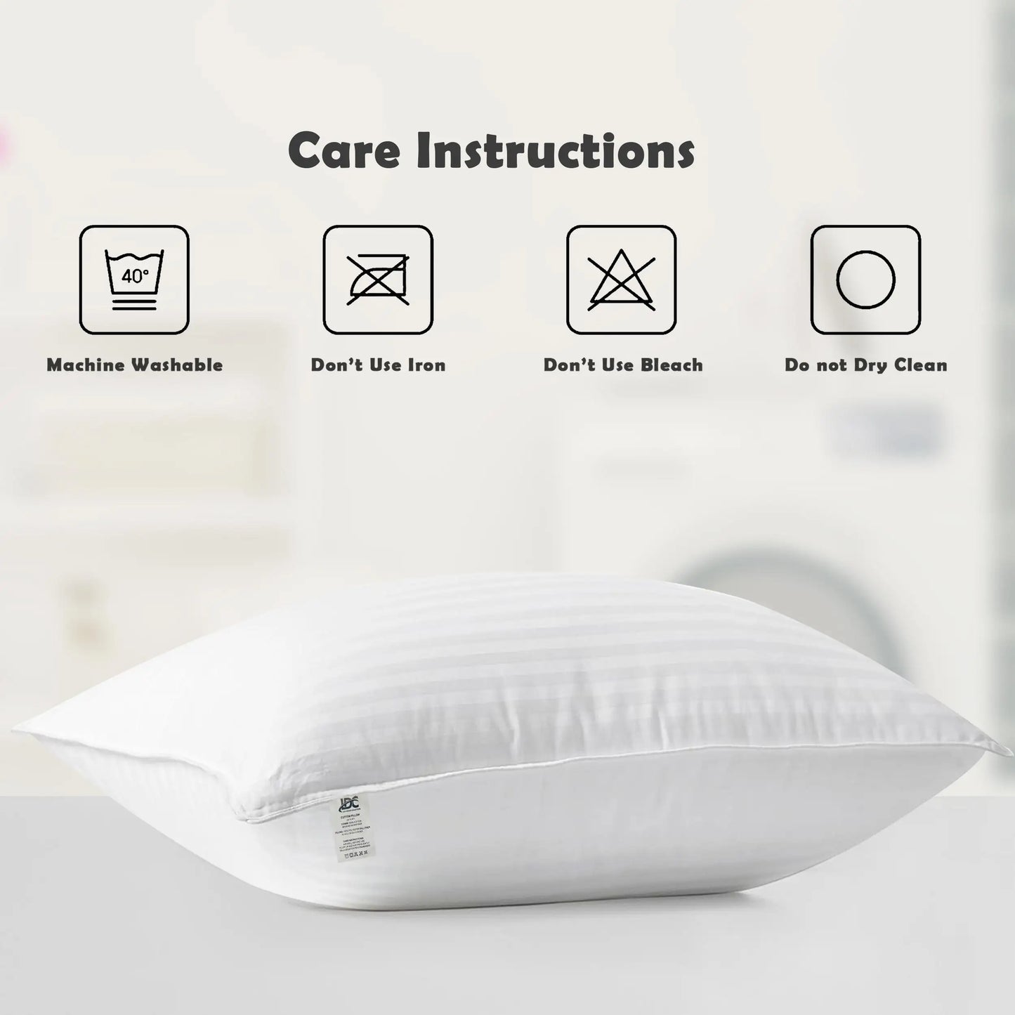 LDC Lux Decor Collection Hotel Stripe Pillows Set Down Alternative